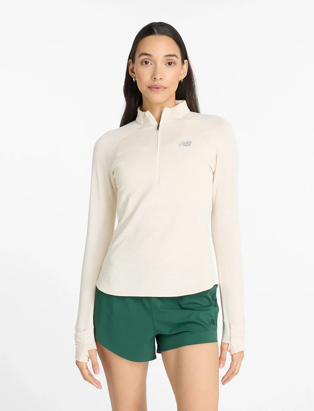 New Balance - Athletics Heat Grid 1/2 Zip - fleece & mellanlager - linen heather - 0