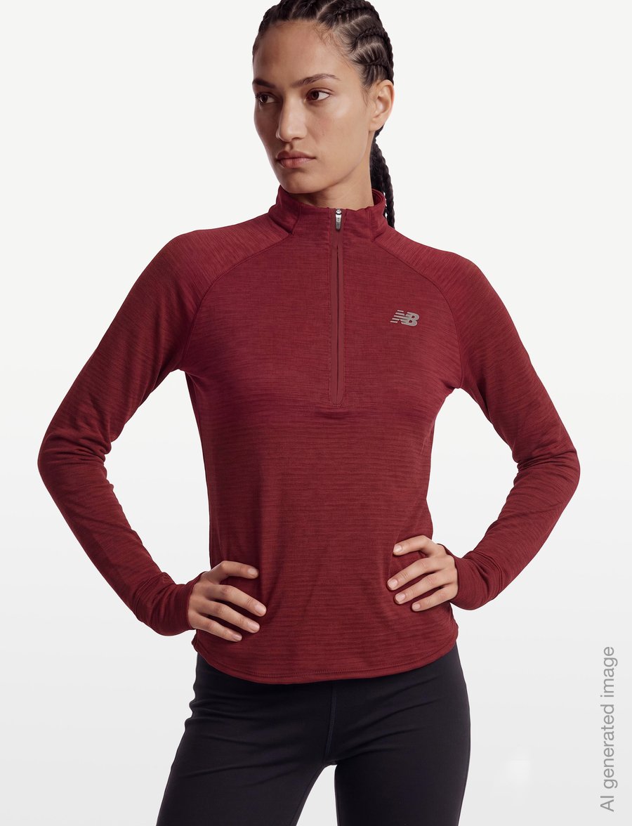 New Balance - RC Essential Heat Grid 1/2 Zip - oberteile - podium red - 3