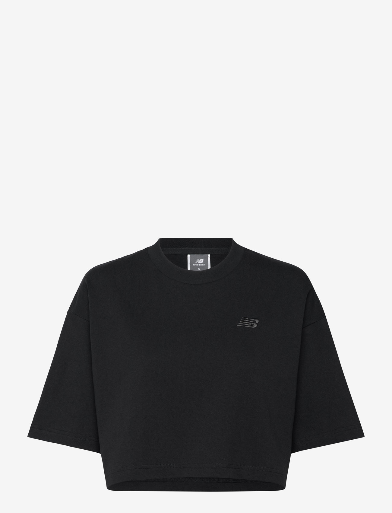 New Balance - Logo Oversized Jersey T-Shirt - crop-tops - black - 1