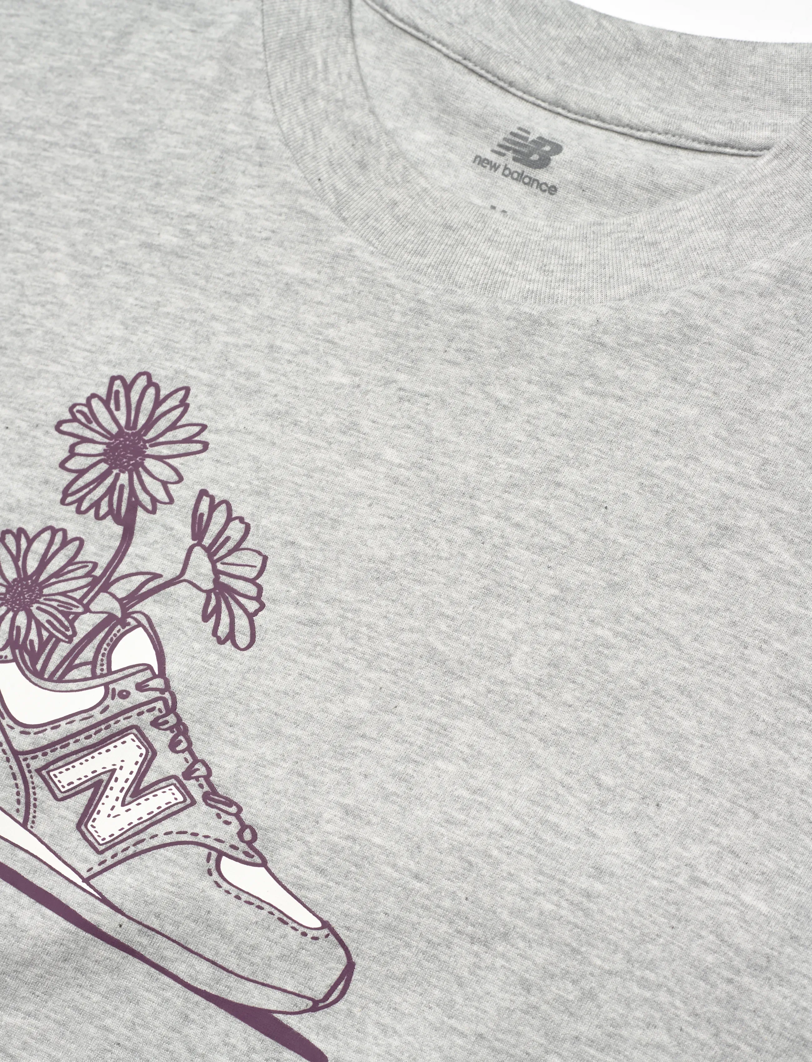 New Balance - New Balance Oversized Flower T-Shirt - athletic grey - 2