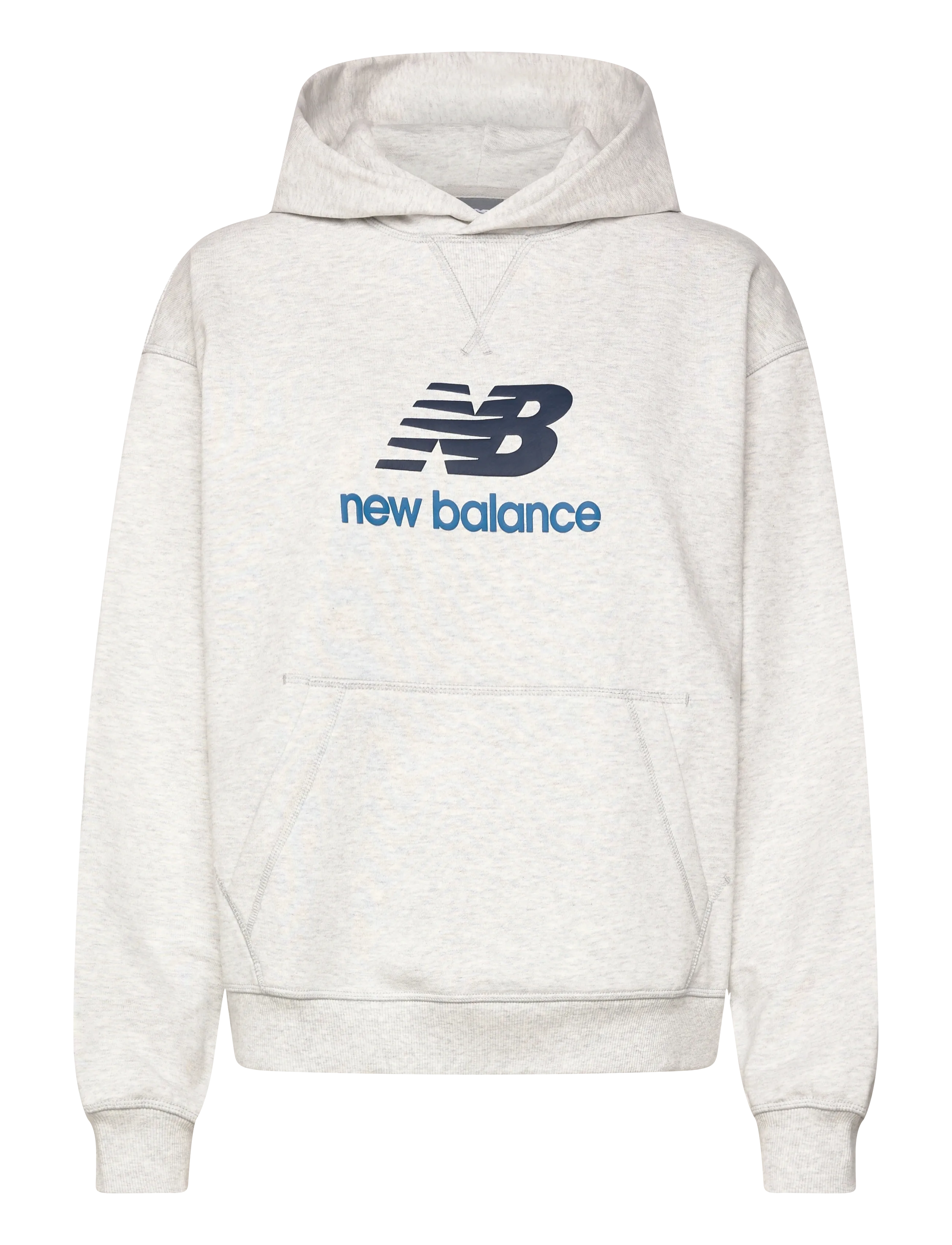 New Balance Athletics French Terry Logo Hoodie, Kvinder, French Terry Logo Hættetrøje, Grå, Str: M