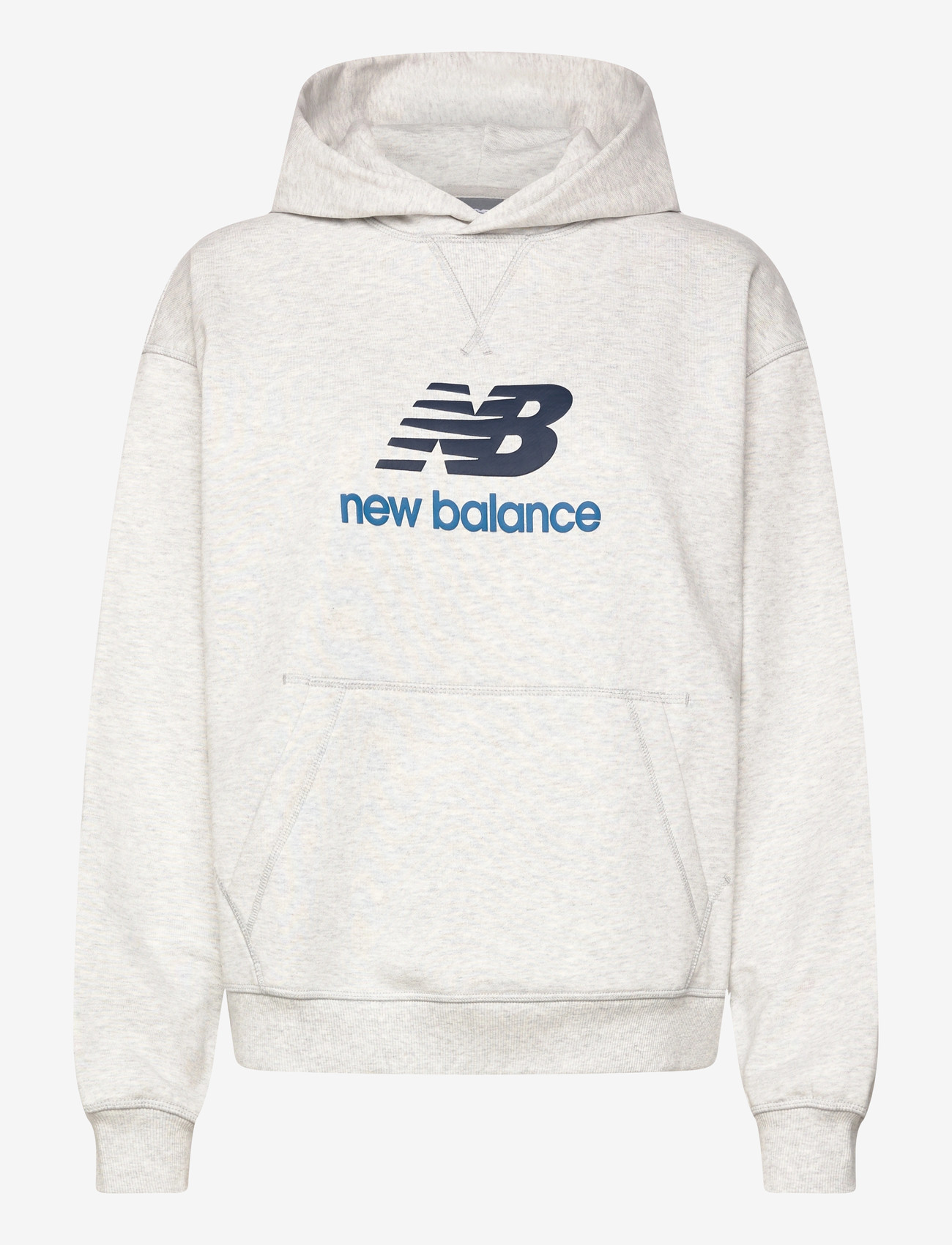 New Balance - Athletics French Terry Logo Hoodie - huvtröjor - ash heather - 0