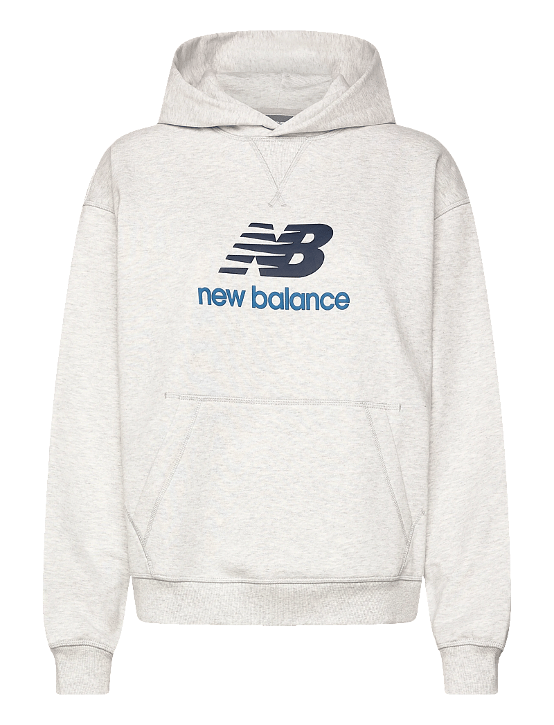 New Balance - Athletics French Terry Logo Hoodie - huvtröjor - ash heather - 0