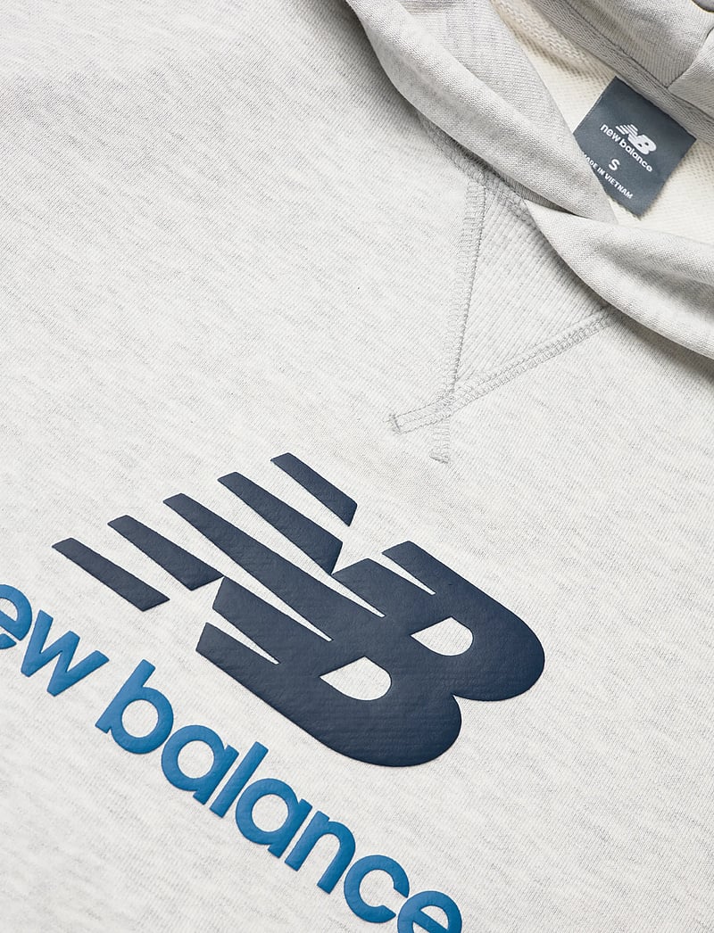 New Balance - Athletics French Terry Logo Hoodie - huvtröjor - ash heather - 2