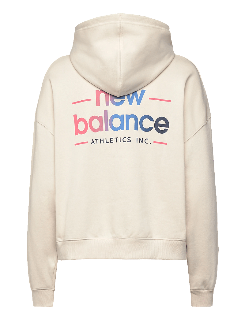 New Balance - Multi Color Logo Hoodie - huvtröjor - linen - 1
