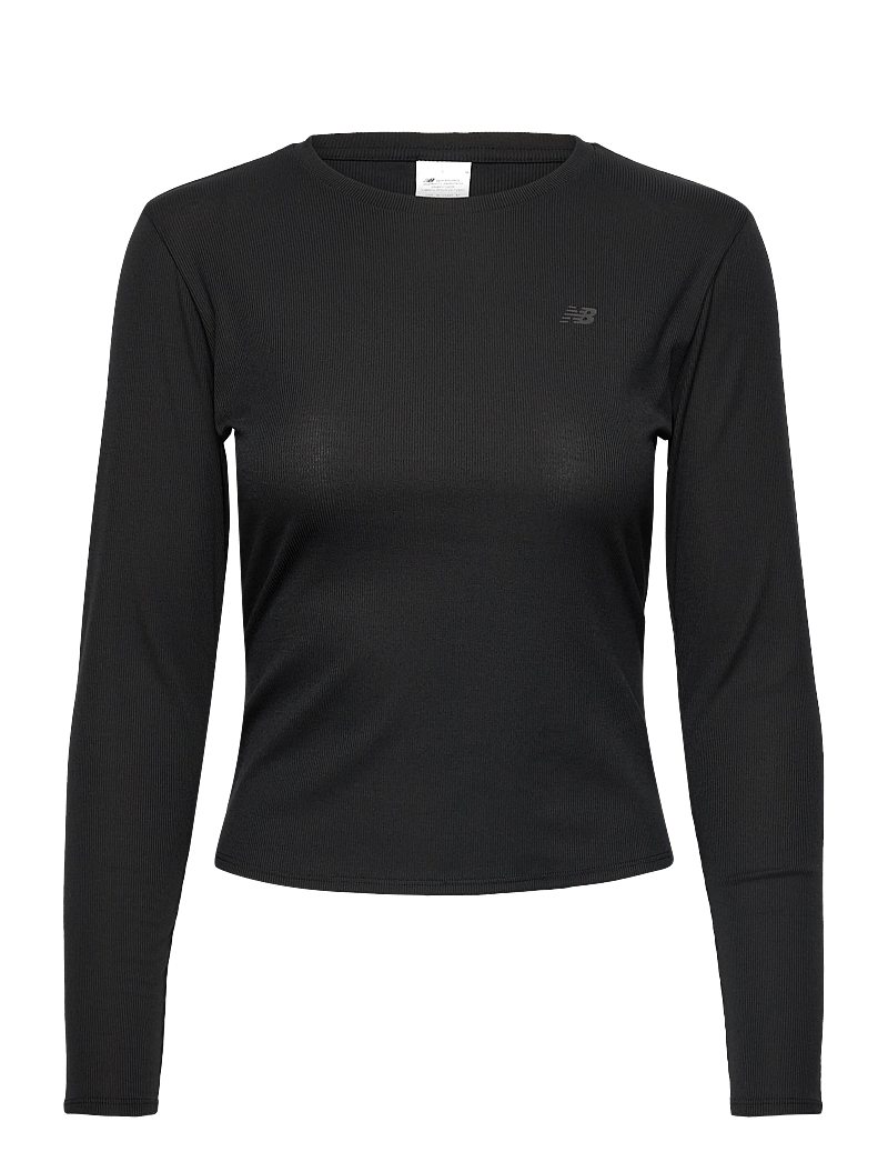 New Balance - Micro-Rib Long Sleeve - langærmede t-shirts - black - 0