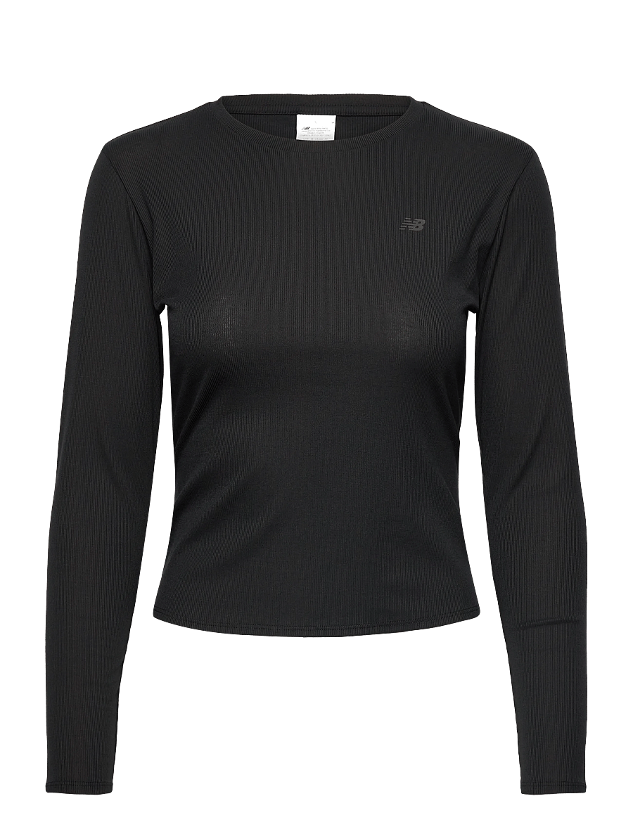 New Balance - Micro-Rib Long Sleeve - långärmade tröjor - black - 0