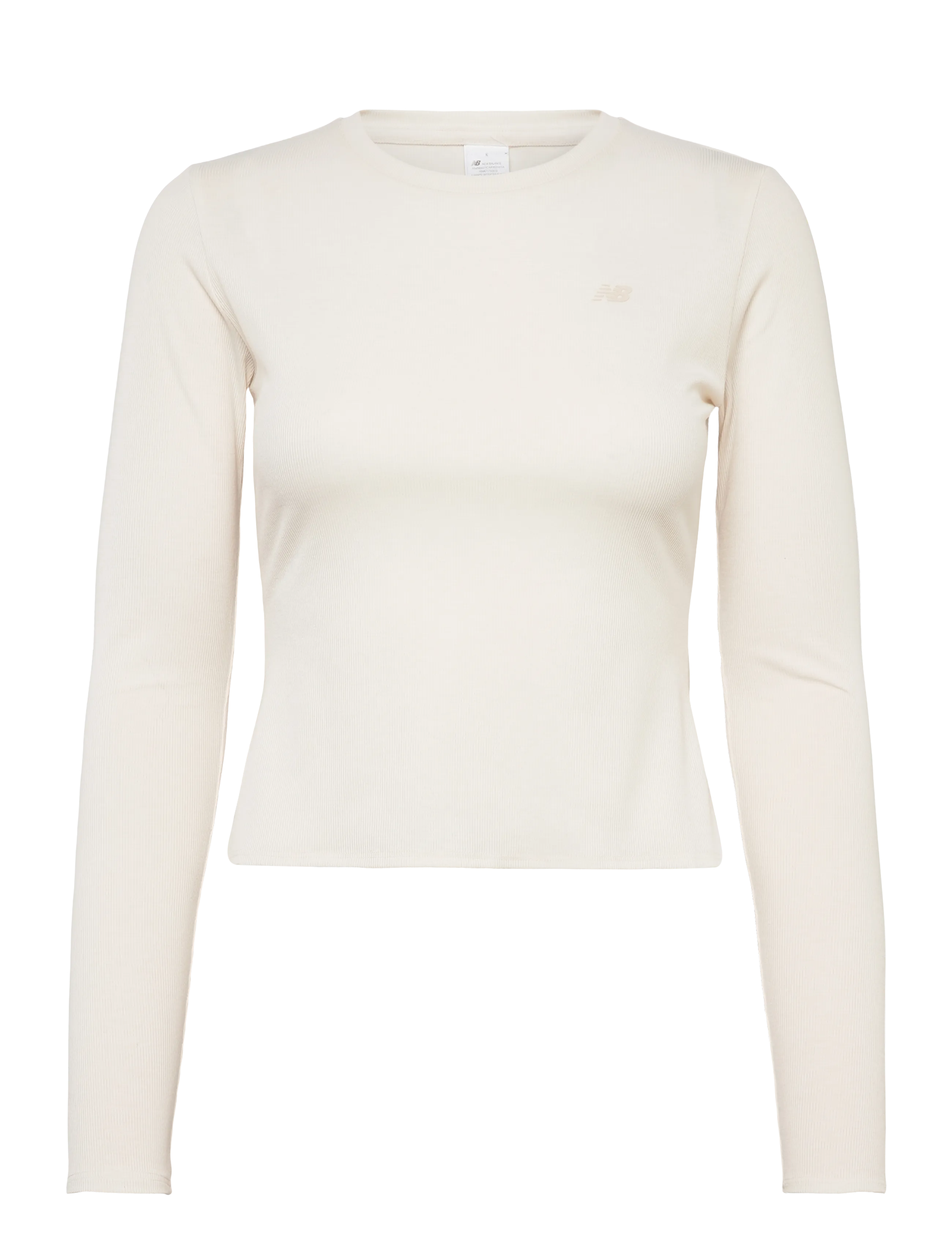New Balance Micro-Rib Long Sleeve, Mikro-Rib Langærmet Bluse, Cream, Str: S