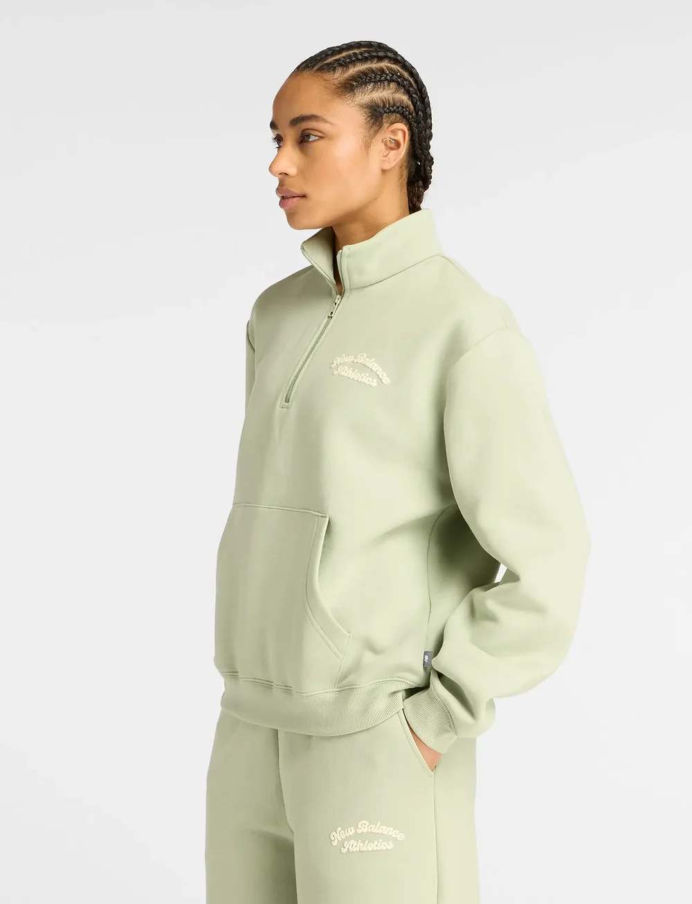 New Balance - Linear Heritage Fleece Half Zip - vardagsstil - garter snake - 3