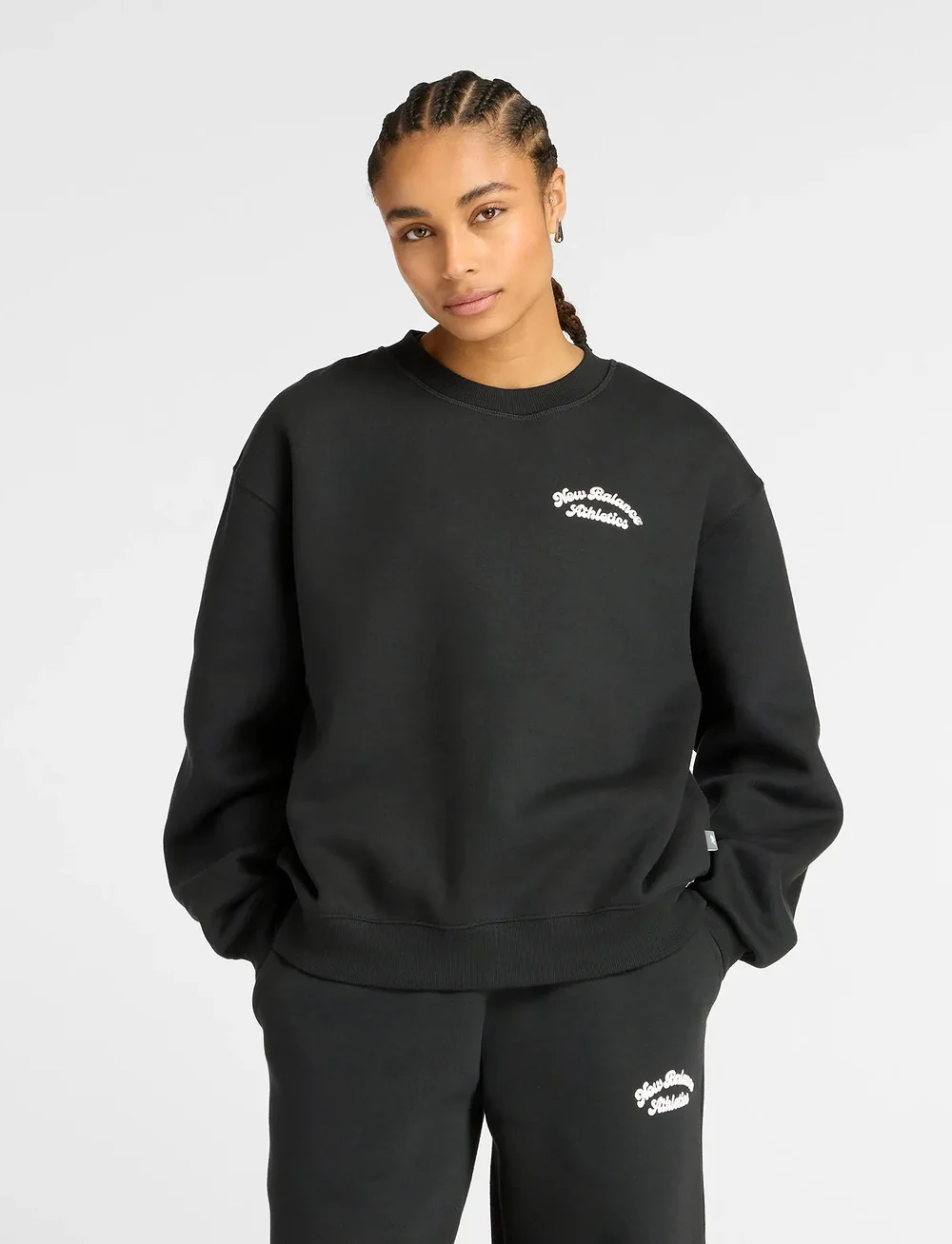 New Balance - Linear Heritage Fleece Crew - Överdelar - black - 5