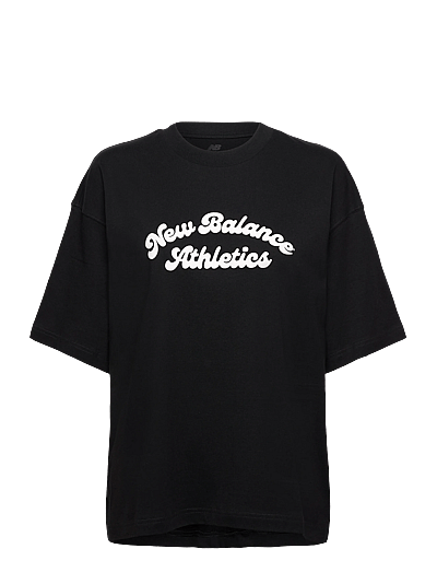 New Balance Linear Heritage Oversized T-Shirt - T-särgid - BLACK / black