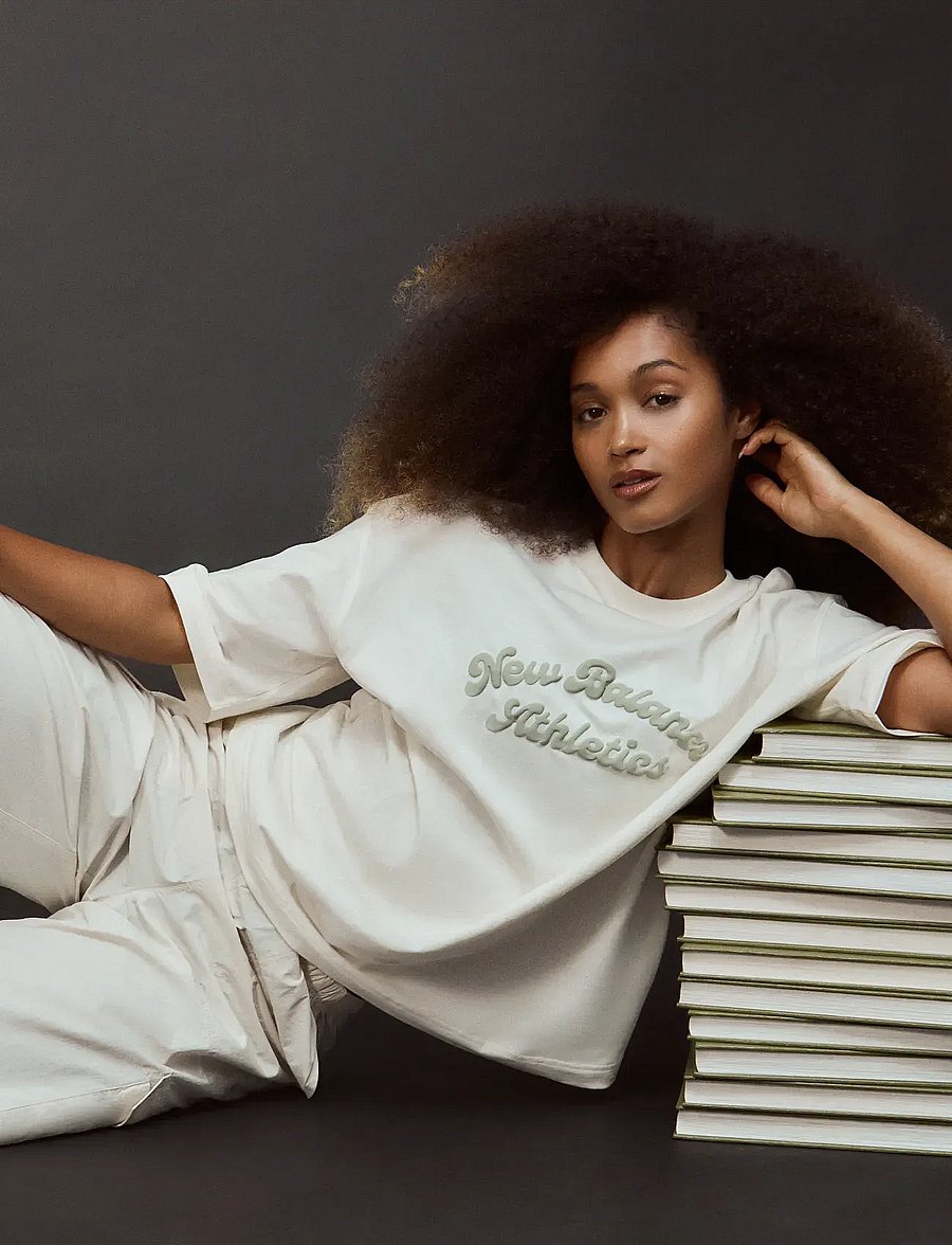 New Balance - Linear Heritage Oversized T-Shirt - t-shirts - permafrost - 5