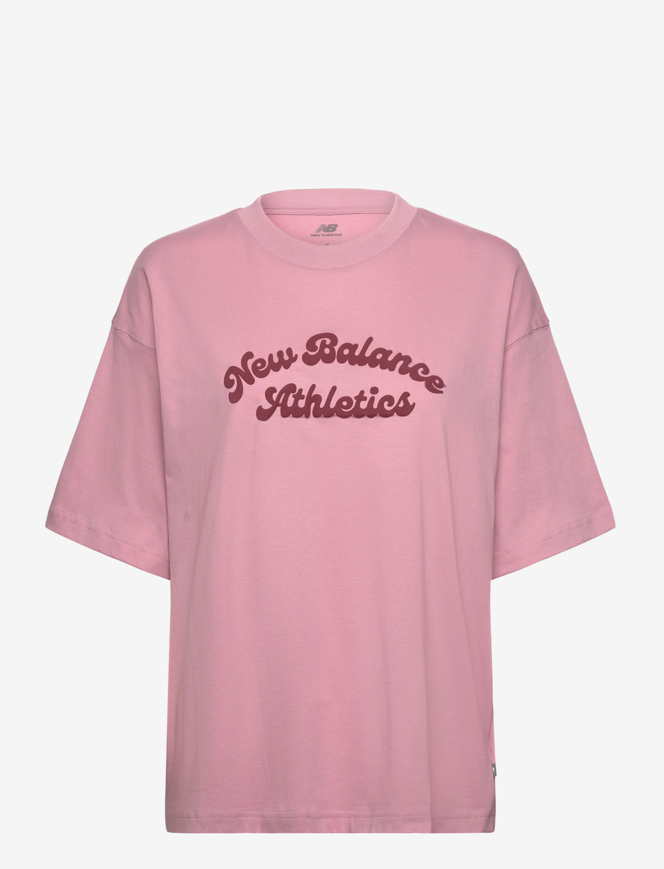 New Balance - Linear Heritage Oversized T-Shirt - t-shirts - pink taffy - 1