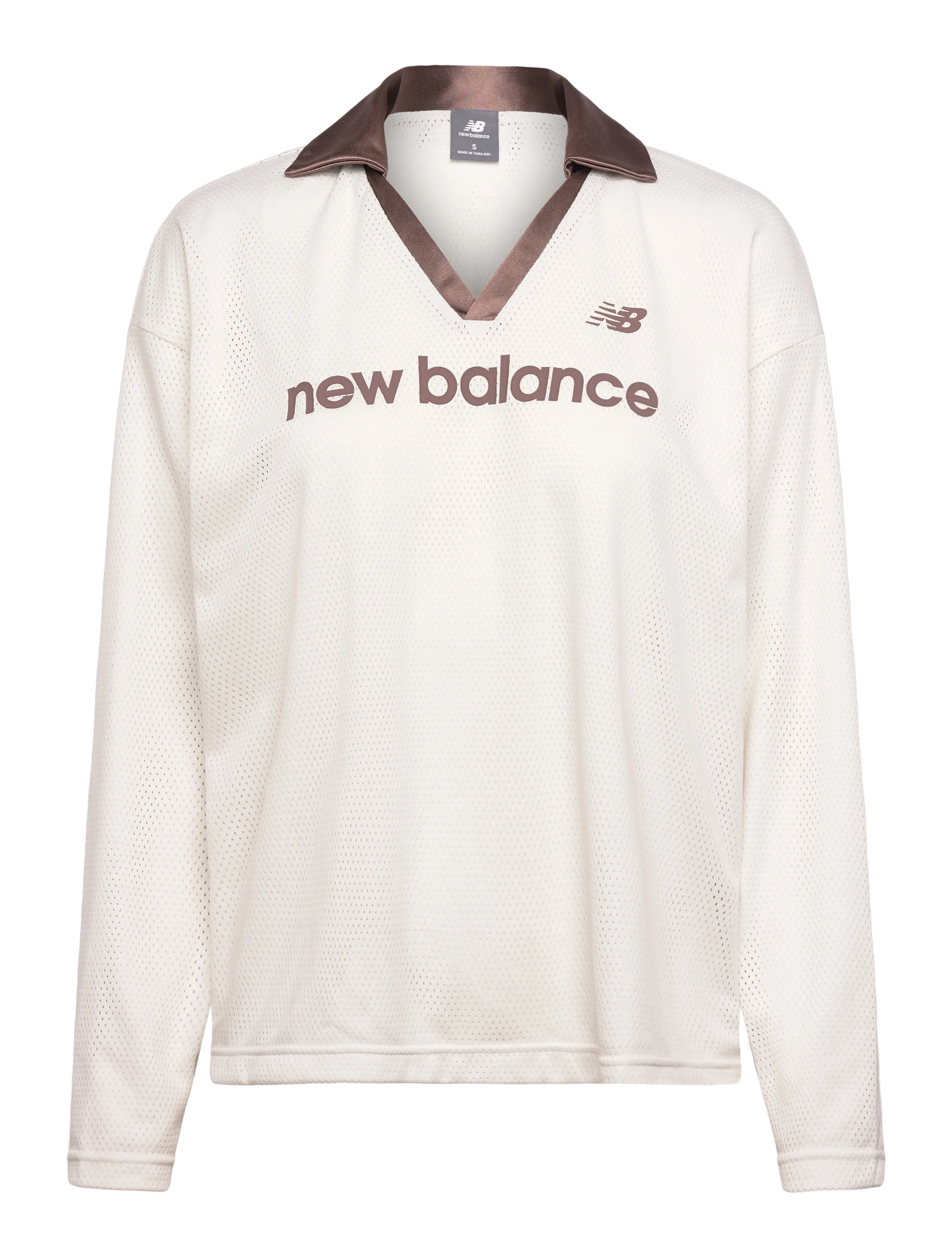 New Balance Mesh Soccer Jersey Long Sleeve, L, Cream, Sports Overdele & T-shirts > Sport Long Sleeve Overdele, Dame