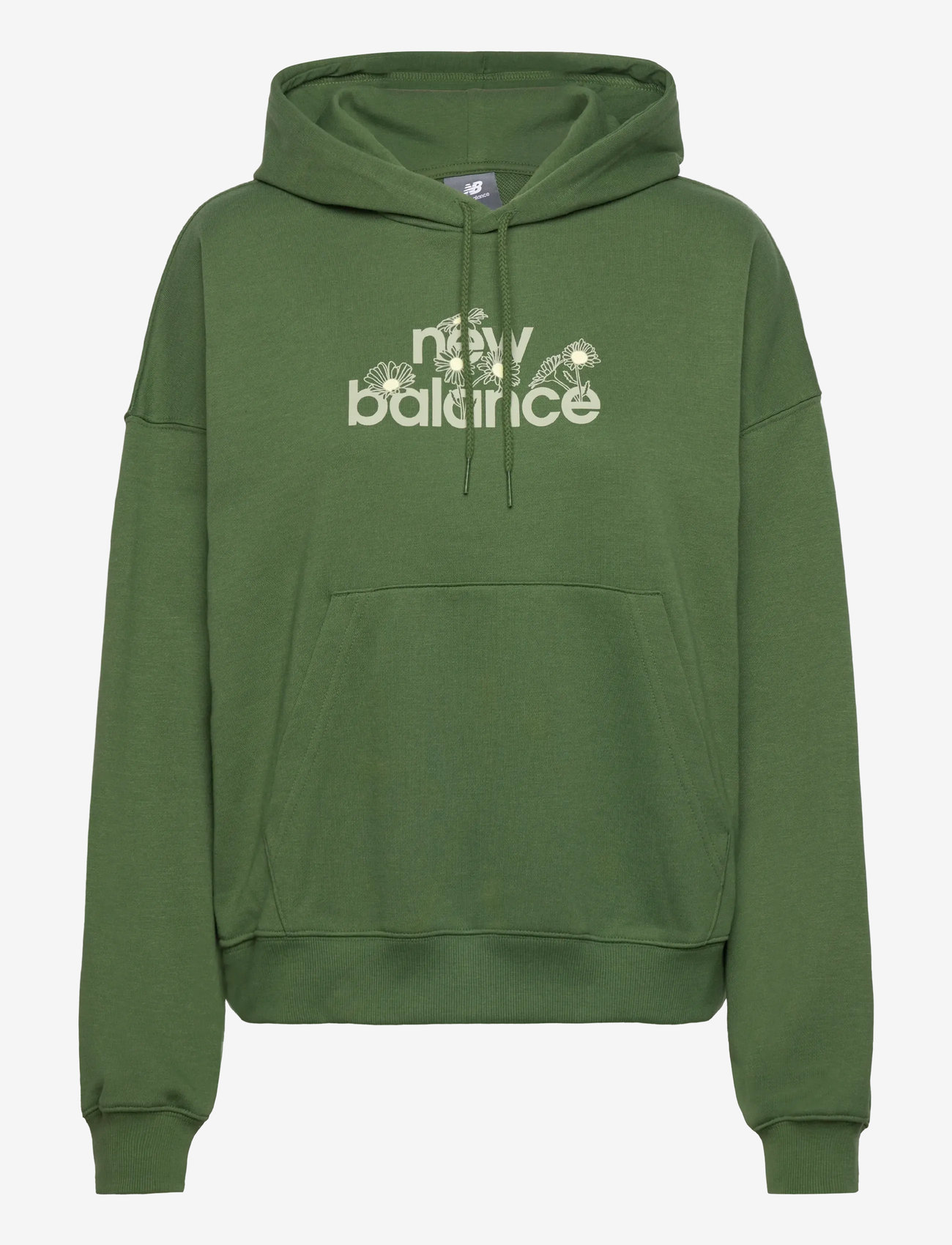 New Balance - Flower Hoodie - tops - dark alpine green - 0
