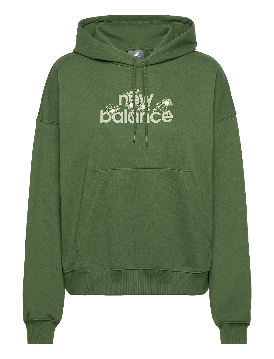 New Balance - Flower Hoodie - dressipluusid ja pusad - dark alpine green - 0