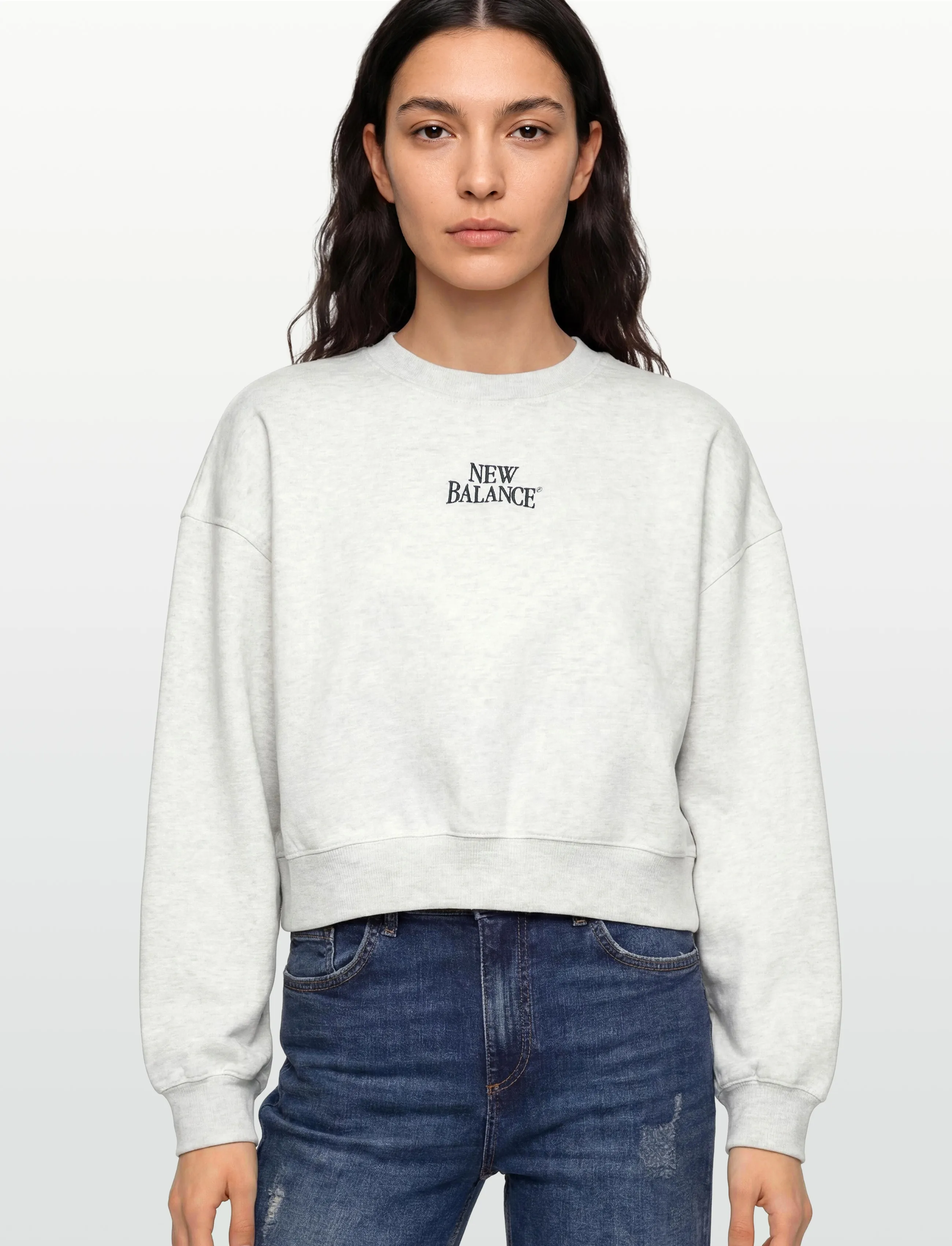 New Balance - Linear Heritage Fleece Crew - sweatshirts - ash heather - 3