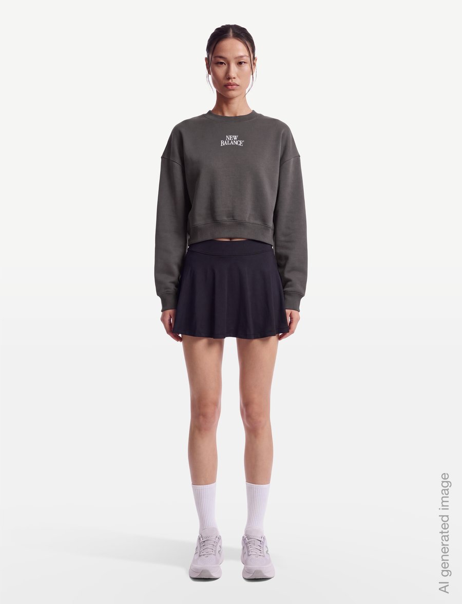 New Balance - Linear Heritage Fleece Crew - overdele - faded black - 0