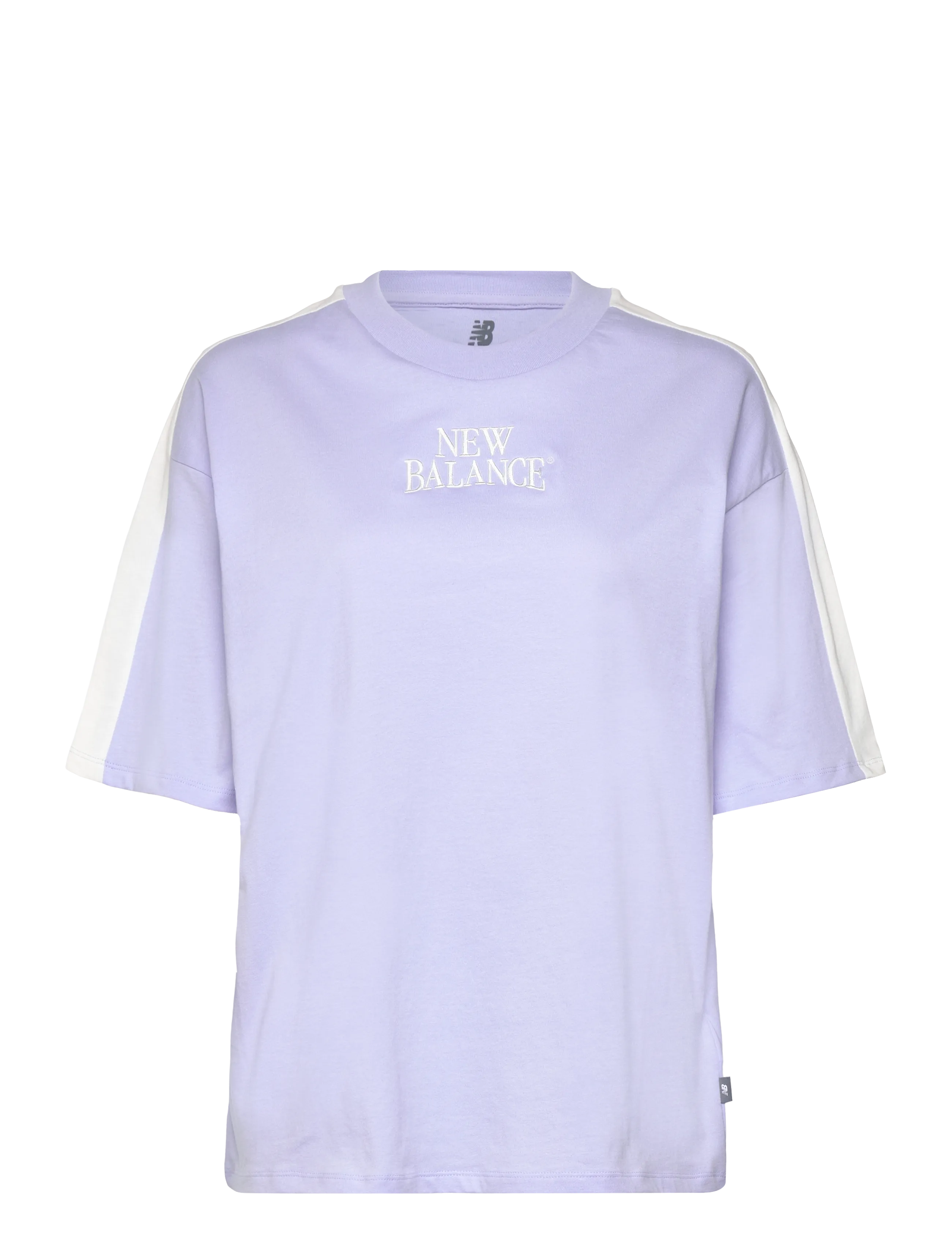 New Balance Linear Heritage Oversized T-Shirt - Tops - DAYBREAK / purple
