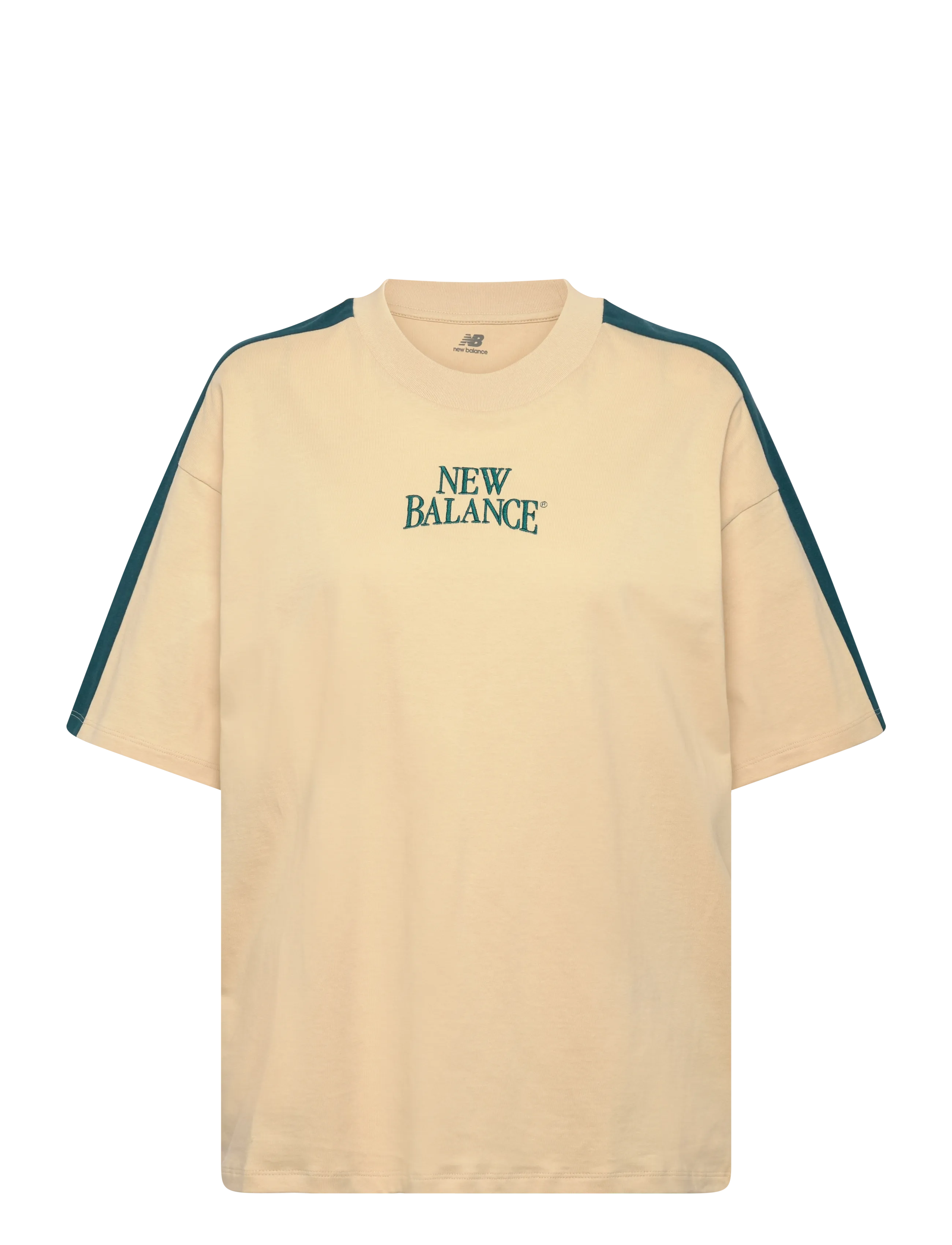 New Balance Linear Heritage Oversized T-Shirt, XL, Sports Oberteile & T-shirts, Creme - Sport Frauen