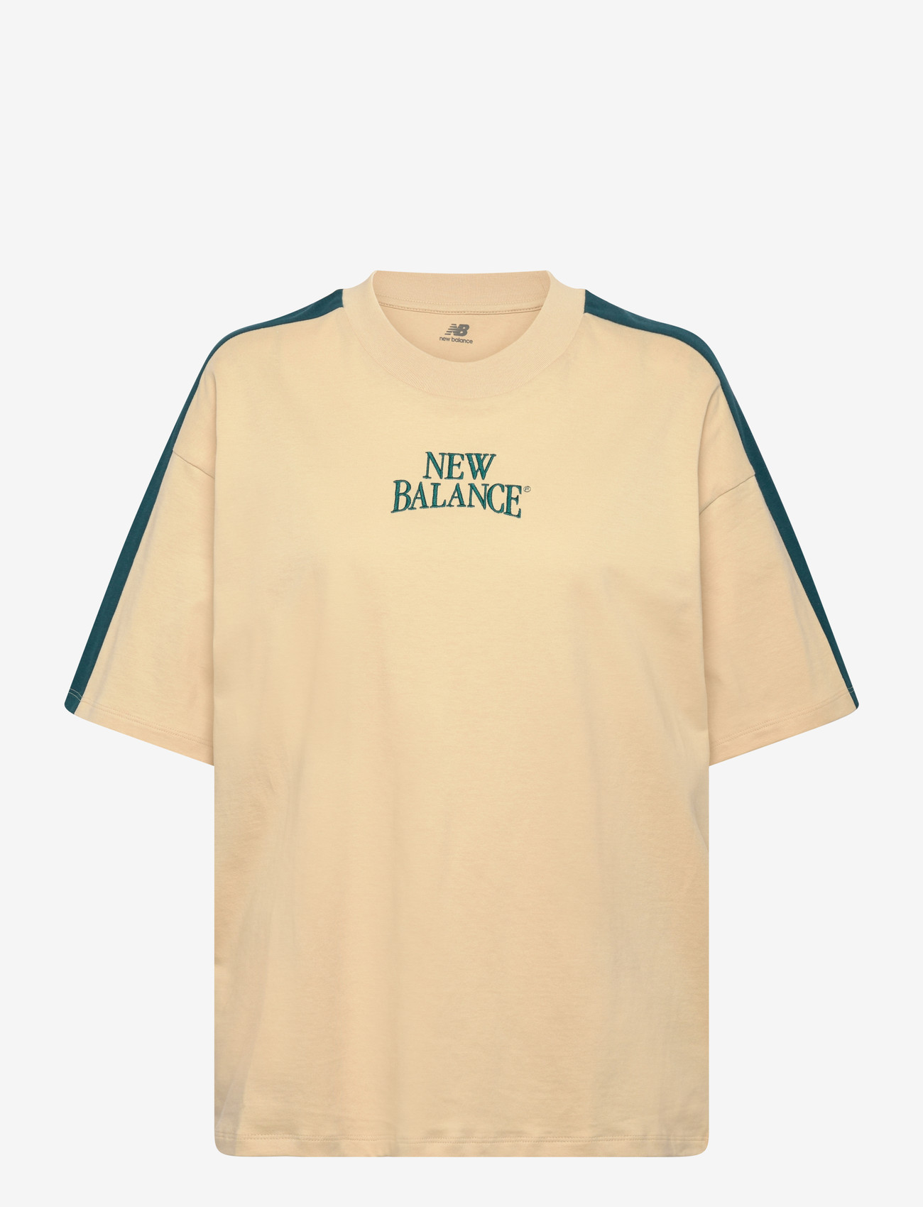 New Balance - Linear Heritage Oversized T-Shirt - t-shirts - toasted sesame - 0