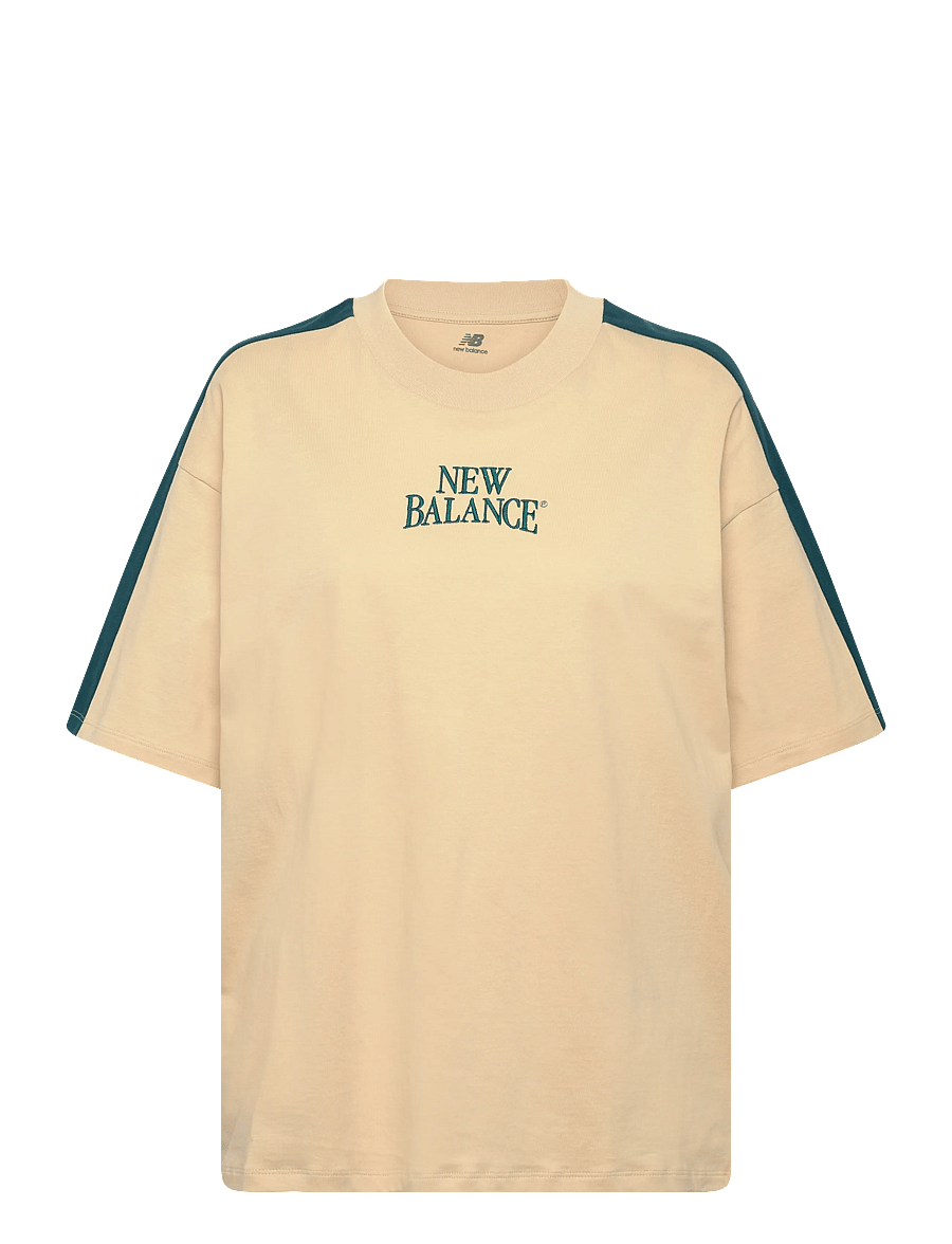 New Balance - Linear Heritage Oversized T-Shirt - t-shirts - toasted sesame - 0