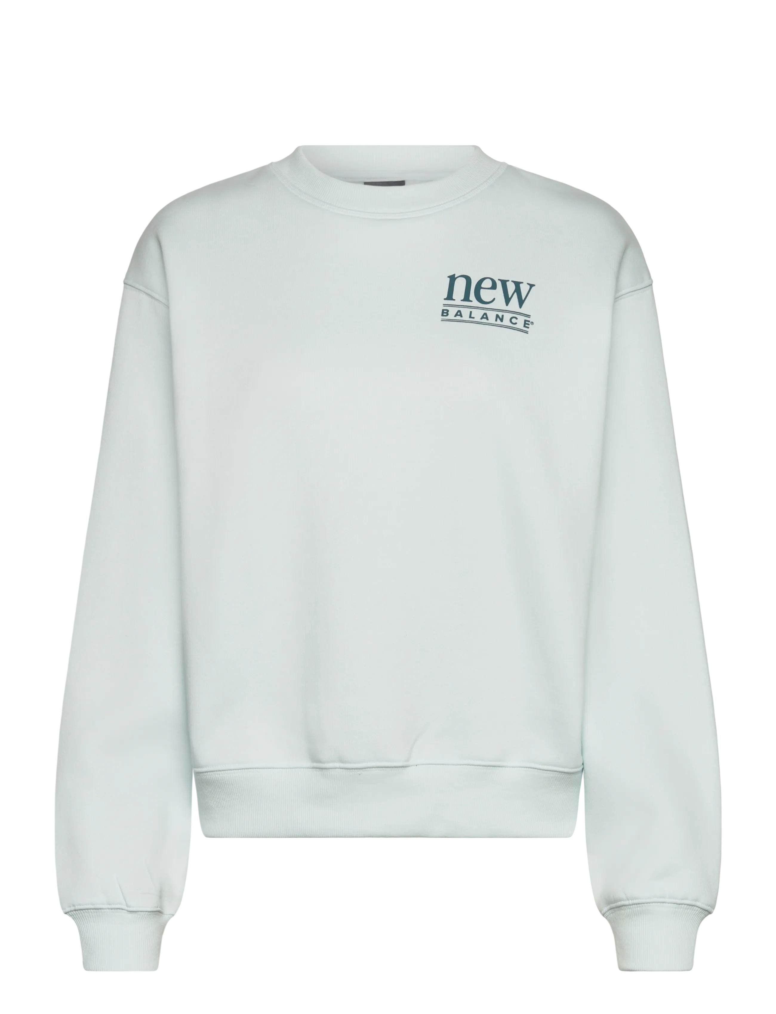 New Balance Reimagined Fleece Crew - New Balance - GLINT BLUE / green