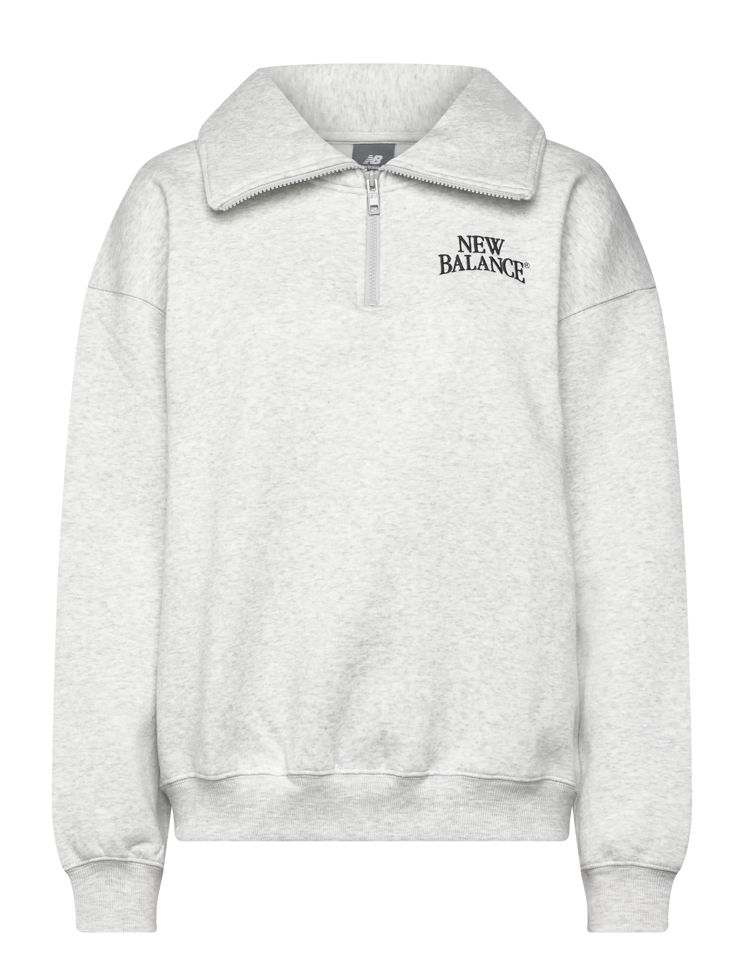 New Balance Linear Heritage Fleece Half Zip - Sweatshirts - ASH HEATHER / grey