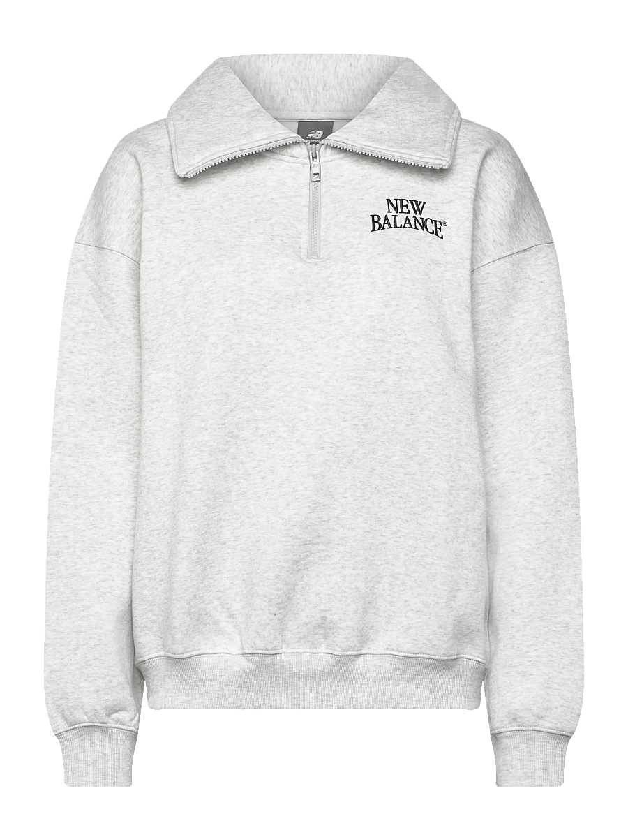 New Balance - Linear Heritage Fleece Half Zip - dressipluusid - ash heather - 0