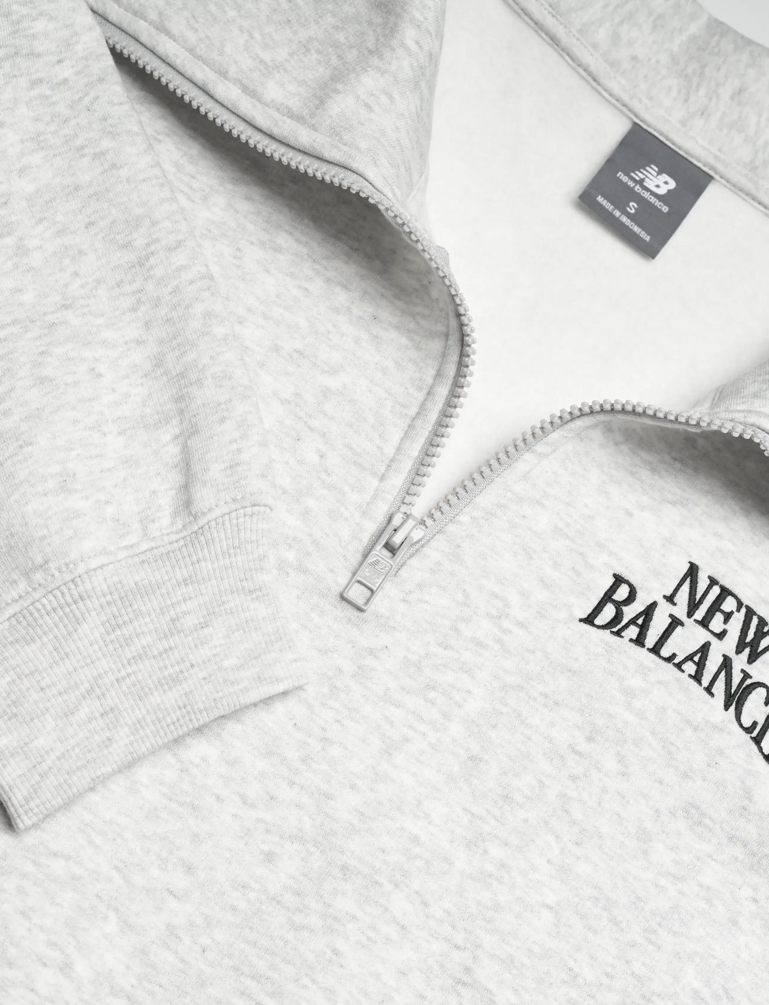 New Balance - Linear Heritage Fleece Half Zip - dressipluusid - ash heather - 2