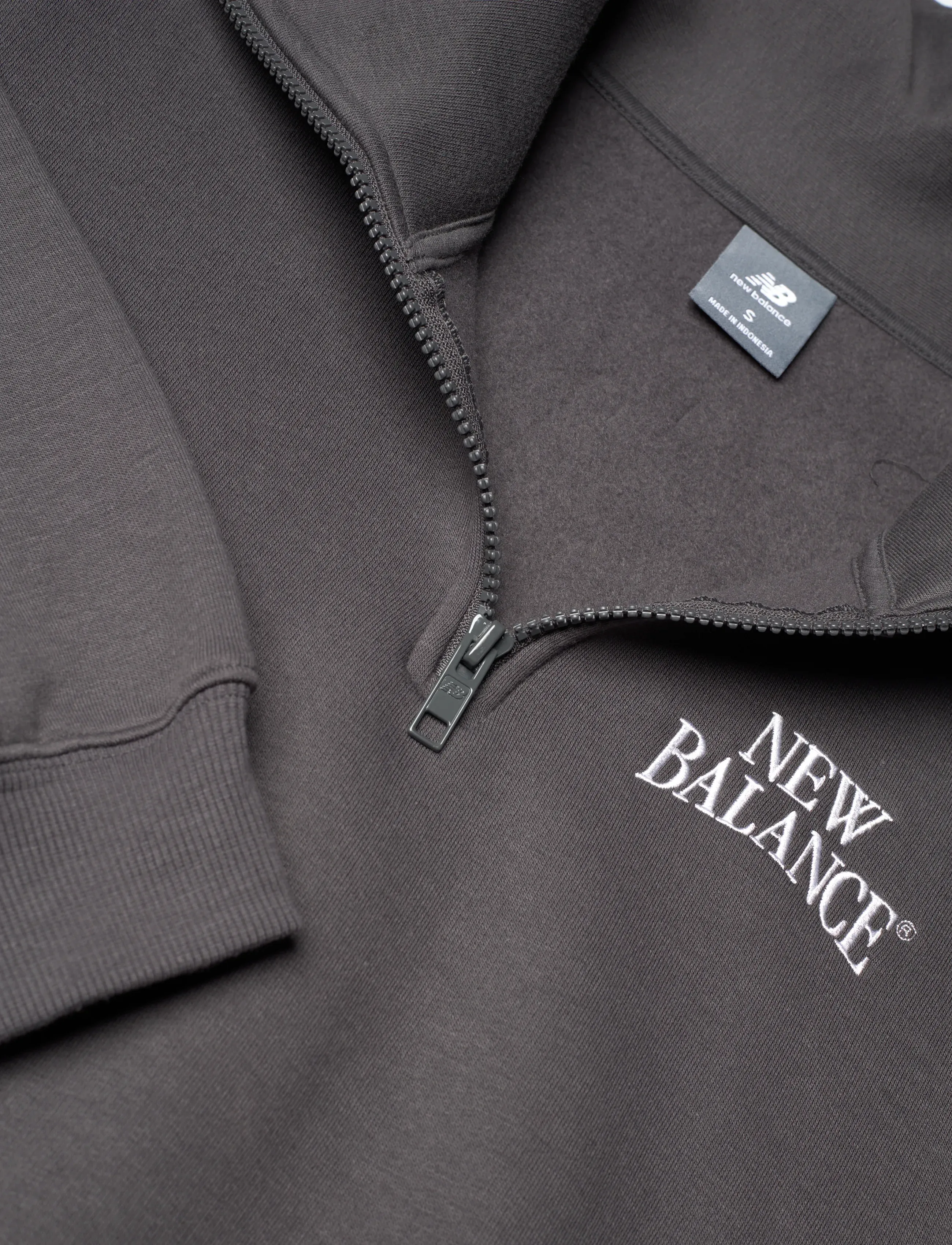 New Balance - Linear Heritage Fleece Half Zip - sweatshirts - faded black - 2