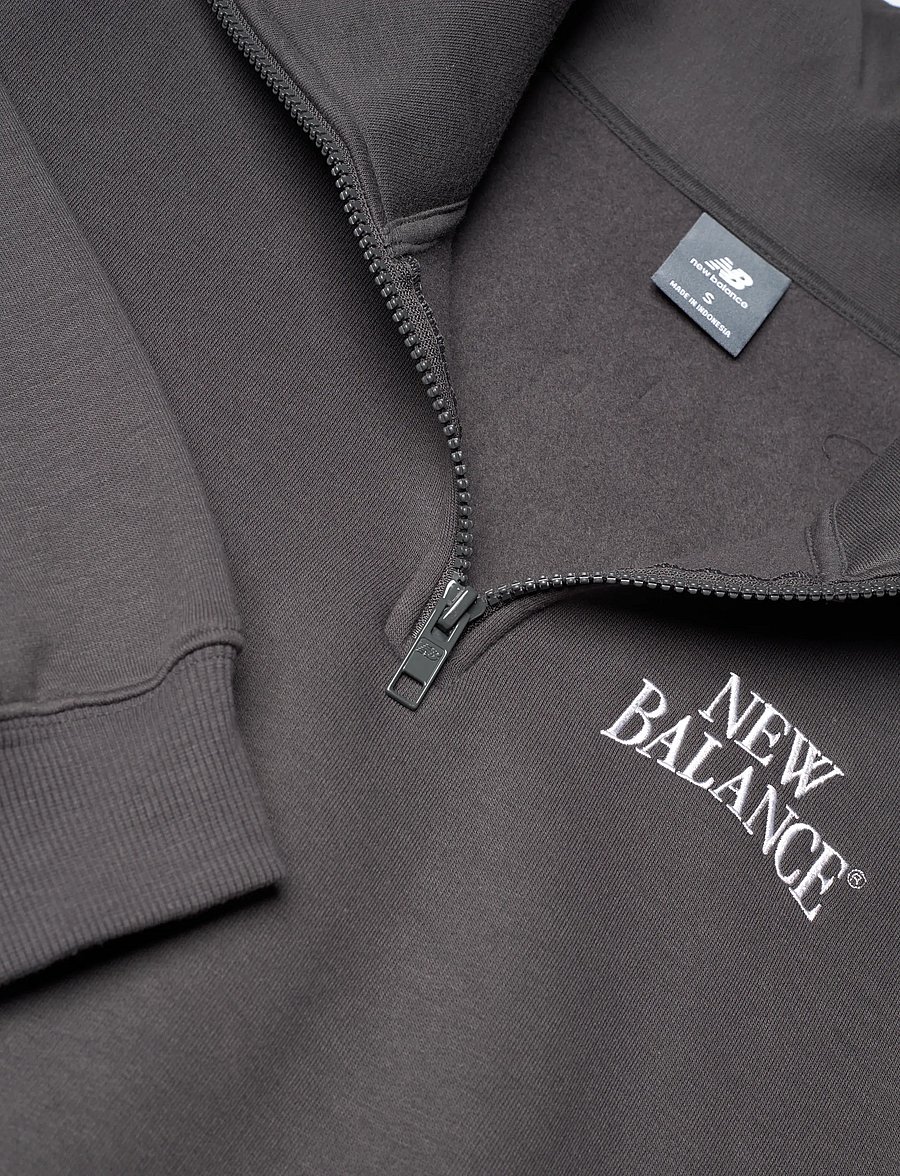 New Balance - Linear Heritage Fleece Half Zip - dressipluusid - faded black - 2