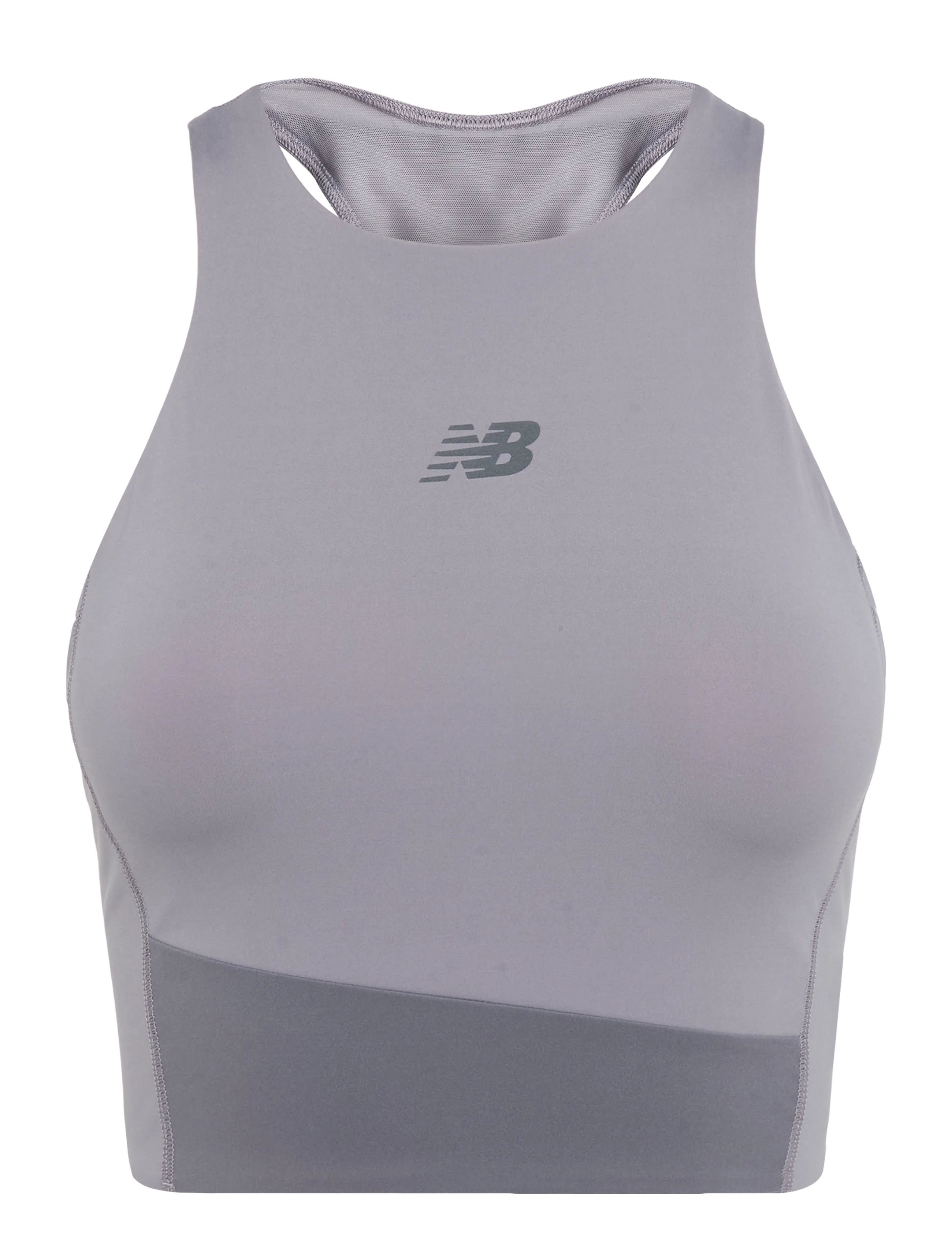 New Balance NB Sleek Storage Race Crop - Crop tops - OFF-LINE GREY / grey