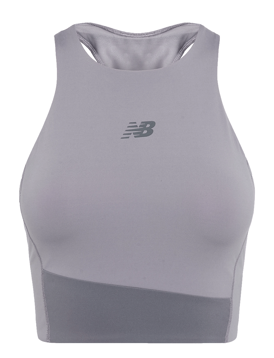New Balance - NB Sleek Storage Race Crop - crop tops - off-line grey - 0