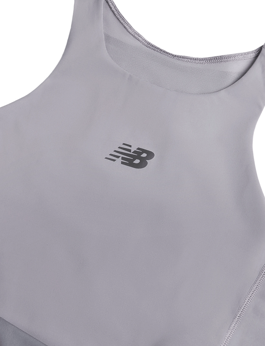 New Balance - NB Sleek Storage Race Crop - crop tops - off-line grey - 2