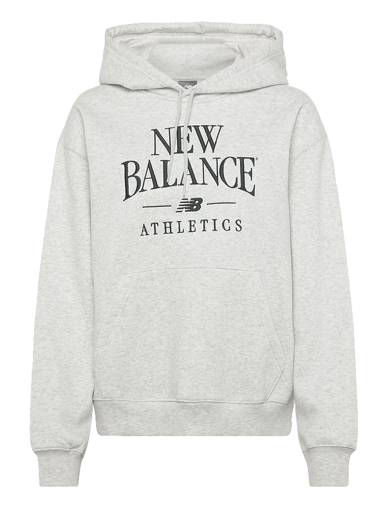 New Balance - Linear Heritage Fleece Hoodie - oberteile - ash heather - 0