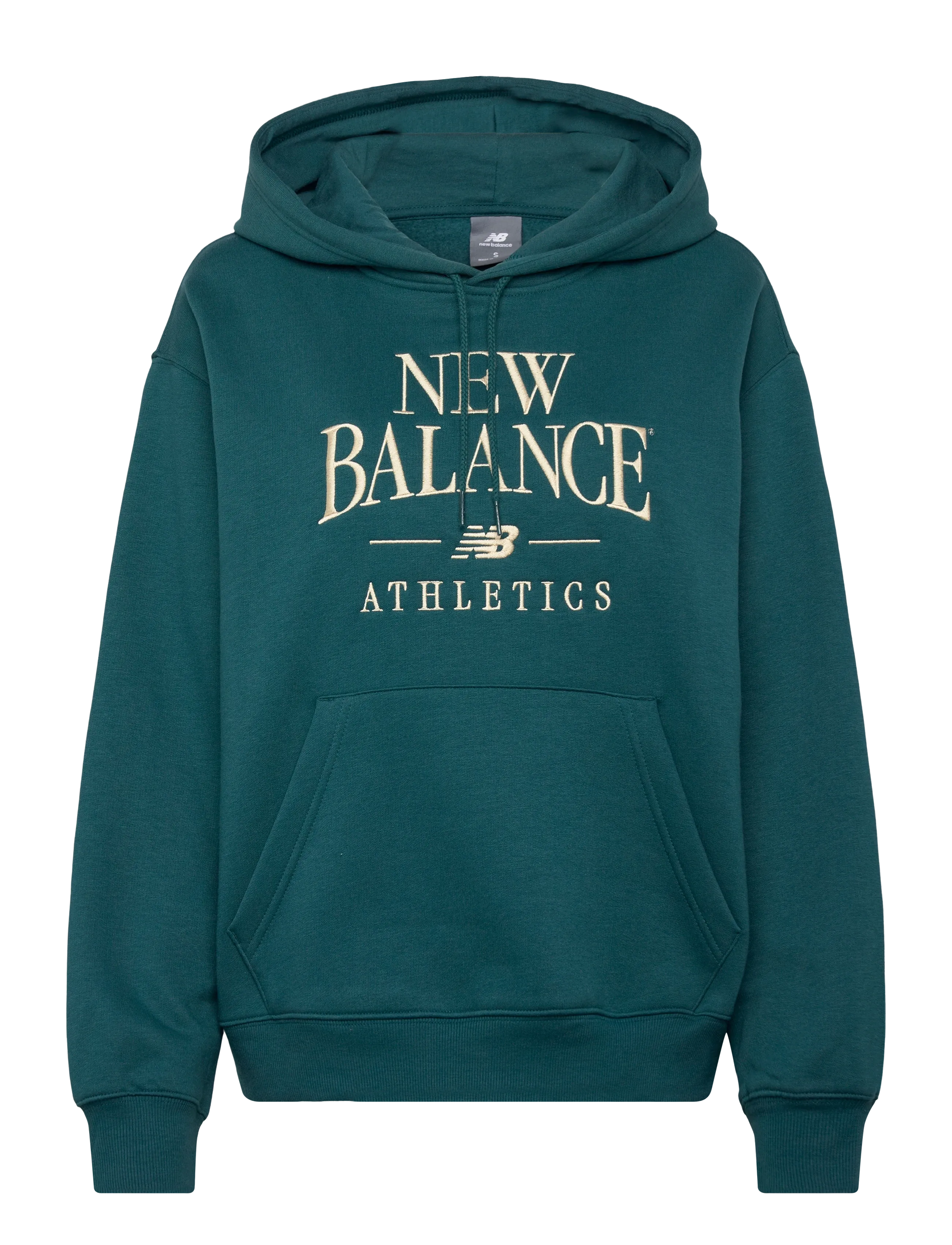 New Balance Linear Heritage Fleece Hoodie, L, Green, Sport Sweatshirts & Hoodies > Sport Hoodies, Dame