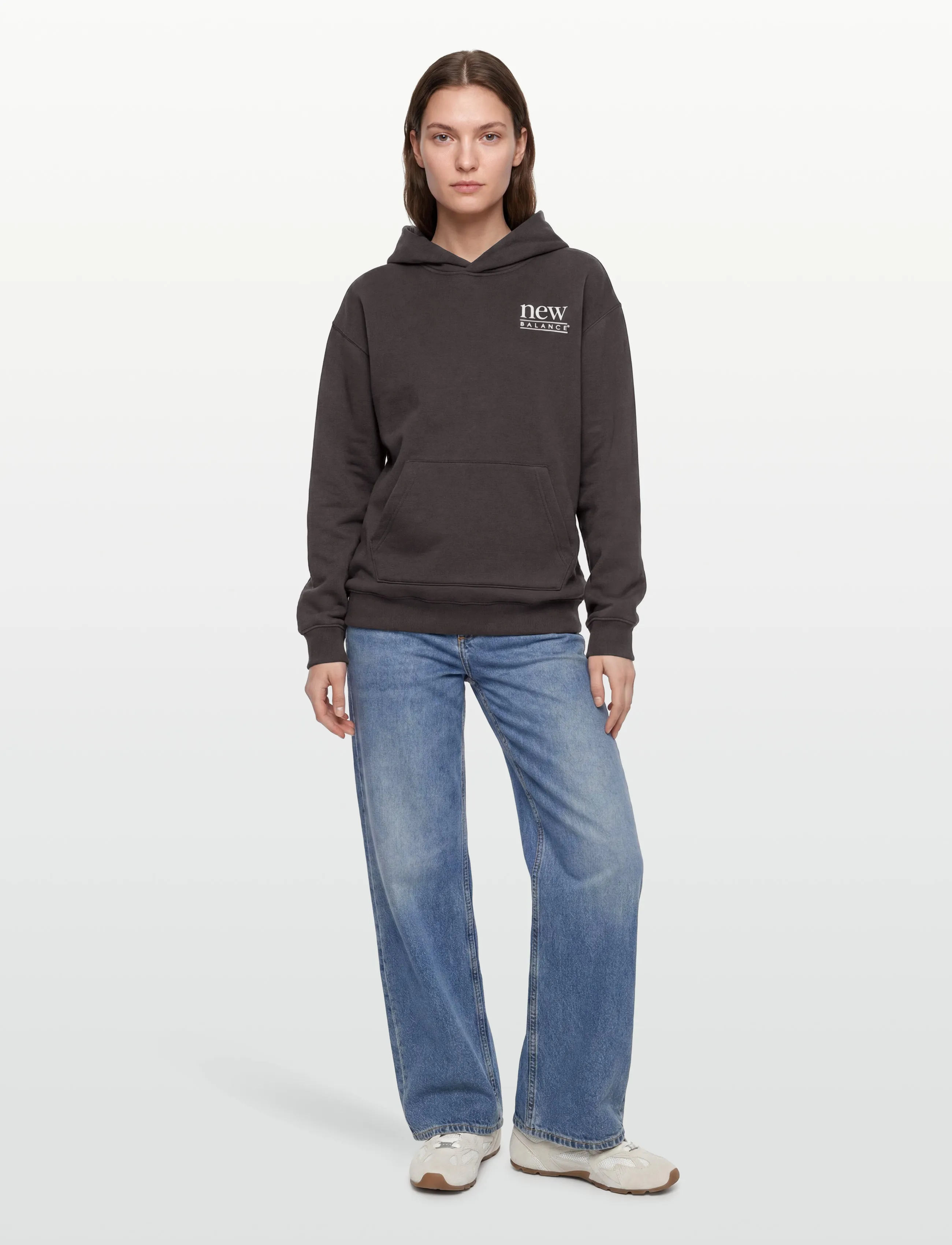 New Balance - Reimagined Fleece Long Length Hoodie - sweats et sweats à capuche - faded black - 0