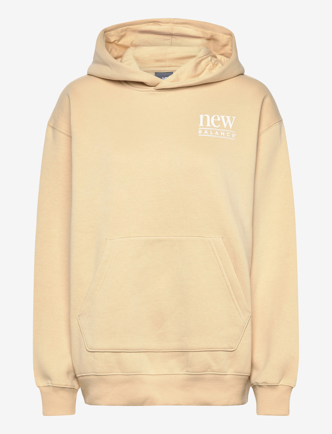 New Balance - Reimagined Fleece Long Length Hoodie - huvtröjor - toasted sesame - 0
