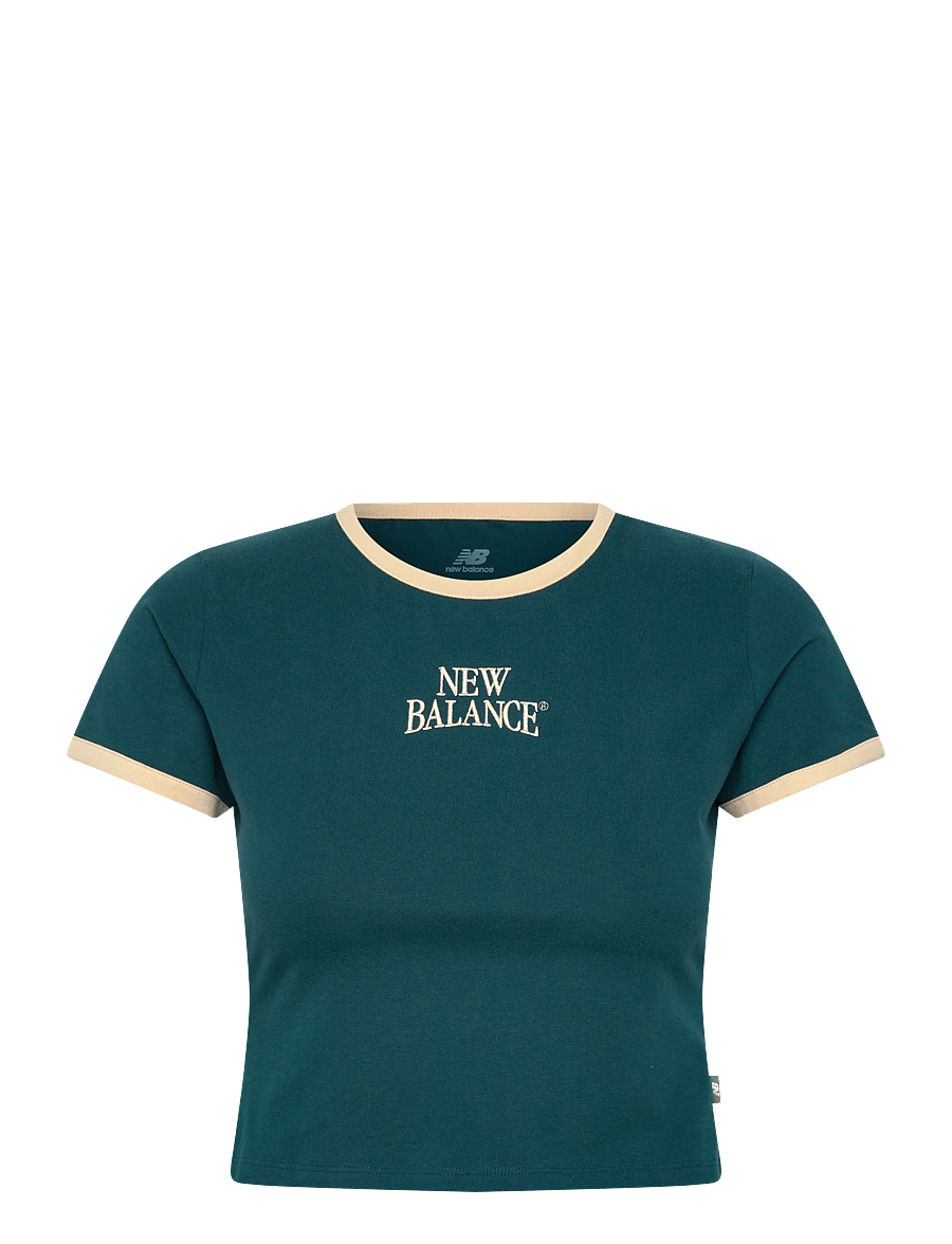 New Balance - Linear Heritage Ringer T-Shirt - crop-tops - medusa green - 0