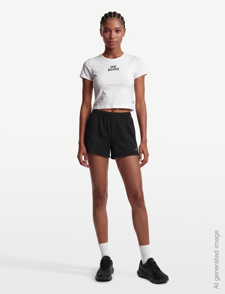 New Balance - Trackside Ringer T-Shirt - crop-tops - white - 0