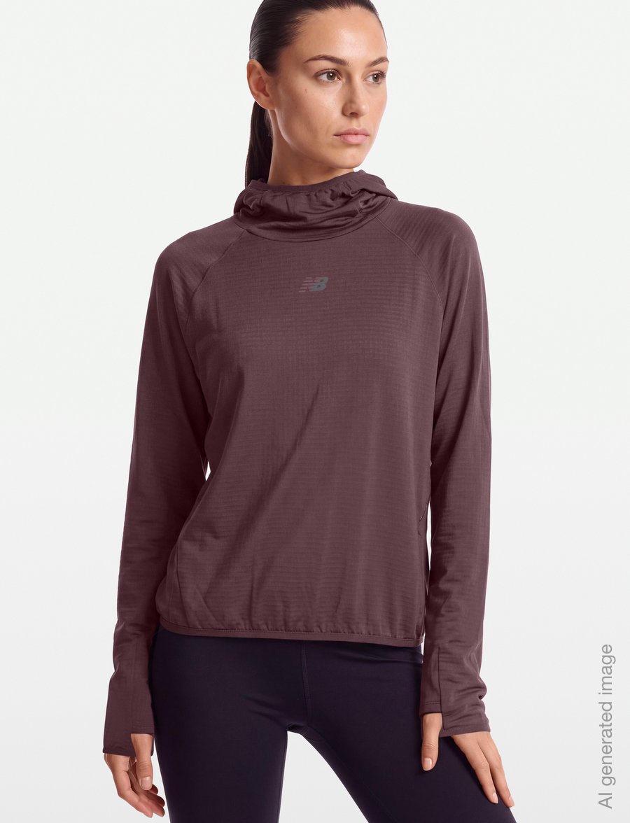 New Balance - RC Essential Heat Grid Hoodie - hoodies - cherry leather - 3