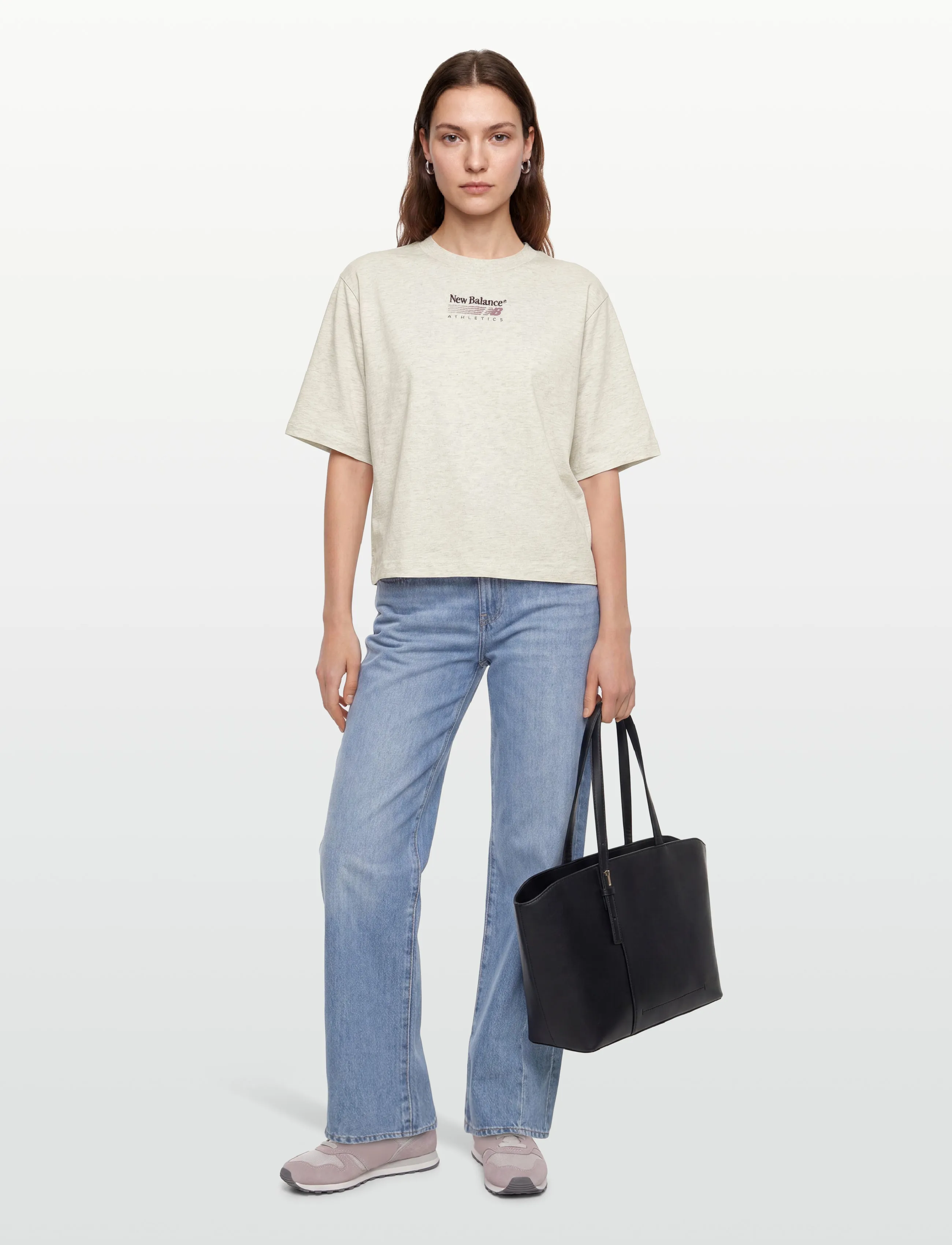 New Balance Trackside Relaxed T-Shirt - T-särgid ja topid - LINEN HEATHER / beige