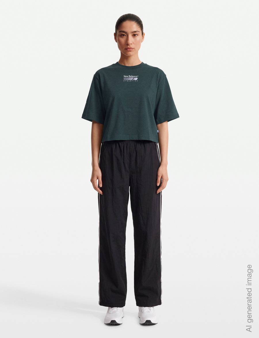 New Balance - Trackside Relaxed T-Shirt - alussärgid ja t-särgid - nordic green heather - 0