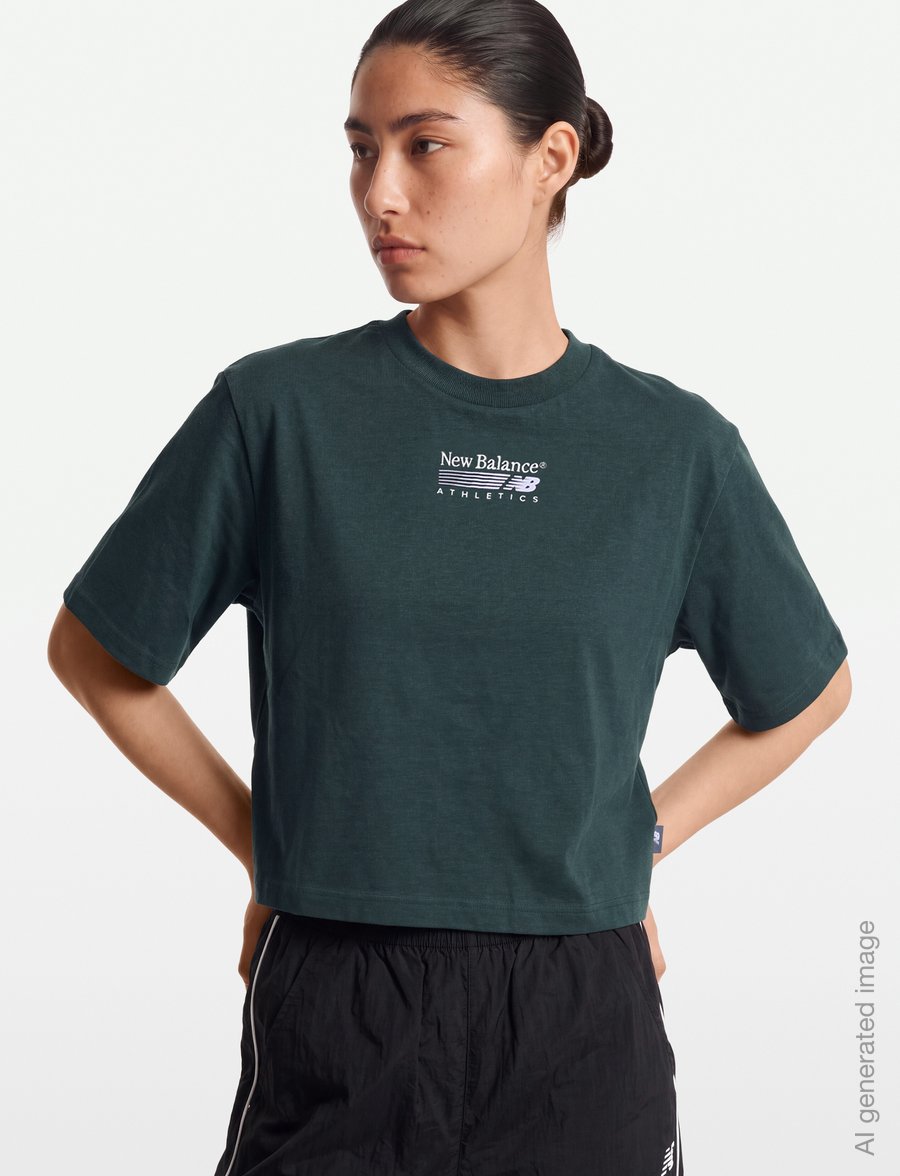 New Balance - Trackside Relaxed T-Shirt - alussärgid ja t-särgid - nordic green heather - 3