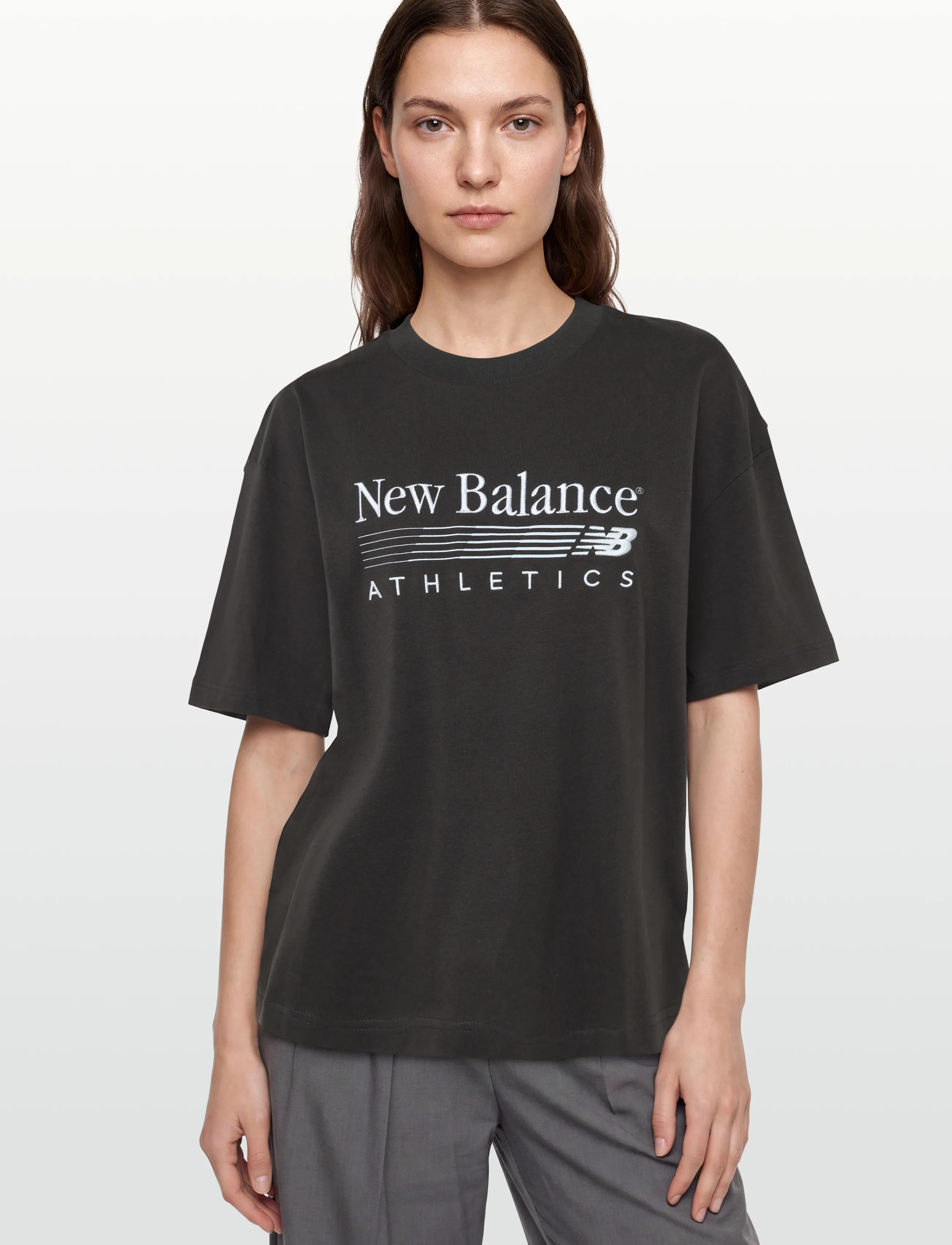 New Balance - Trackside Oversized T-Shirt - t-shirts - black cement - 3