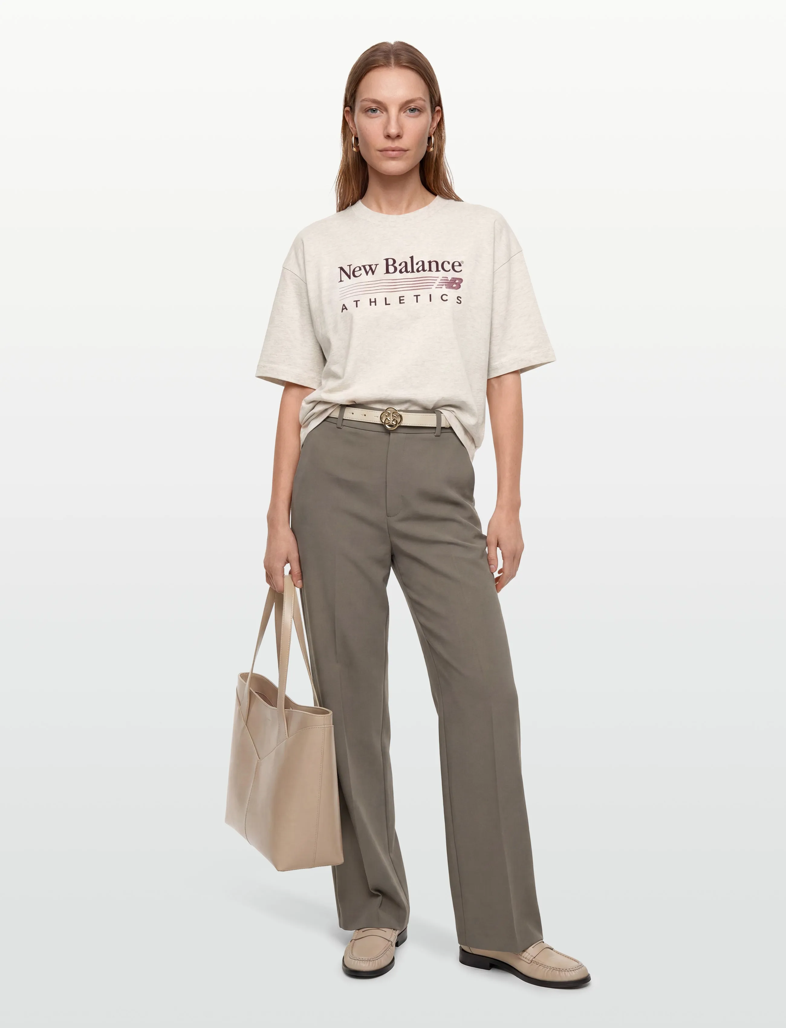 New Balance Trackside Oversized T-Shirt, Kvinder, Oversize T-Shirt, Grå, Str: M