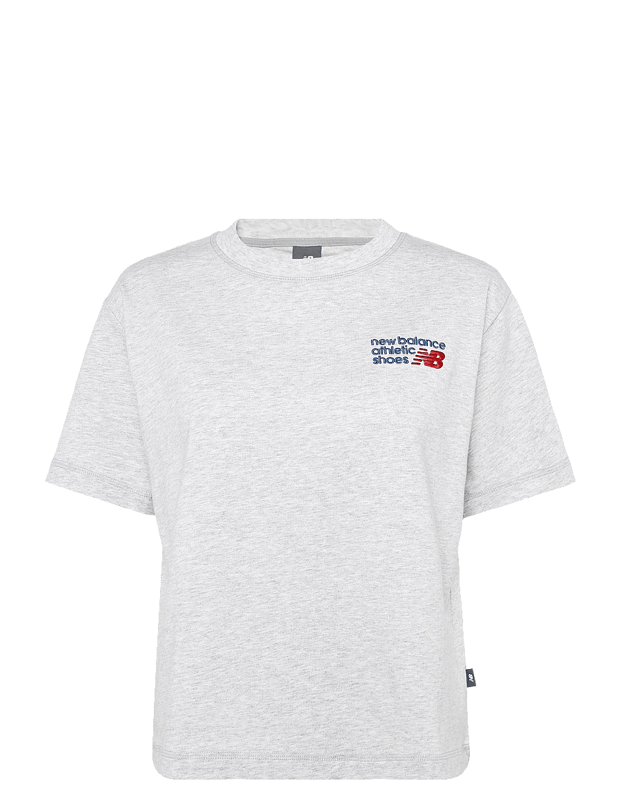 New Balance - Athletics Premium Logo Hip Length Relaxed T-Shirt - t-shirts - ash heather - 0