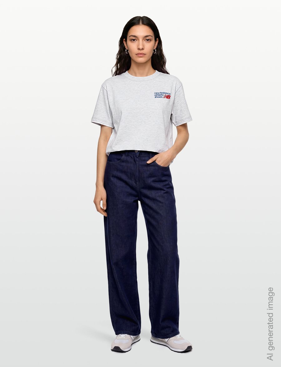 New Balance - Athletics Premium Logo Hip Length Relaxed T-Shirt - t-shirts - ash heather - 0