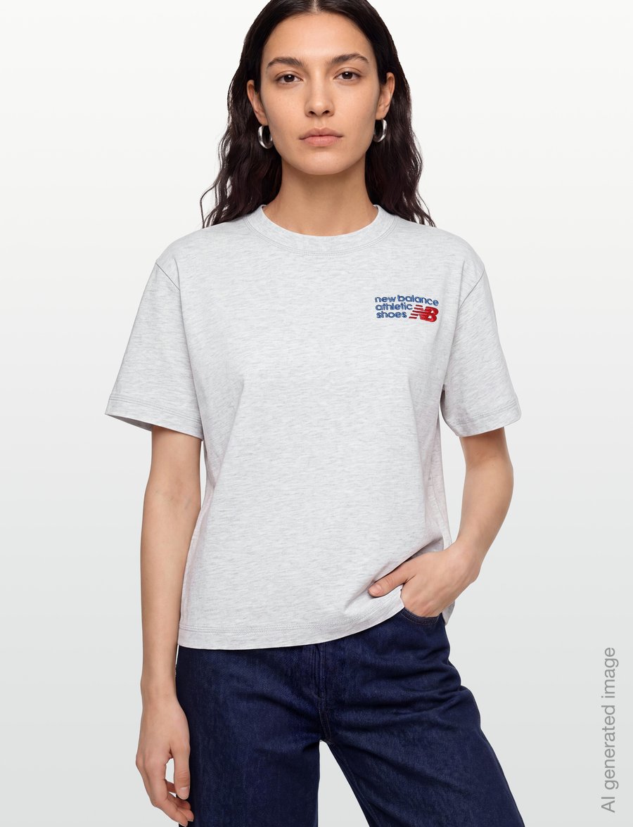 New Balance - Athletics Premium Logo Hip Length Relaxed T-Shirt - t-shirts - ash heather - 3